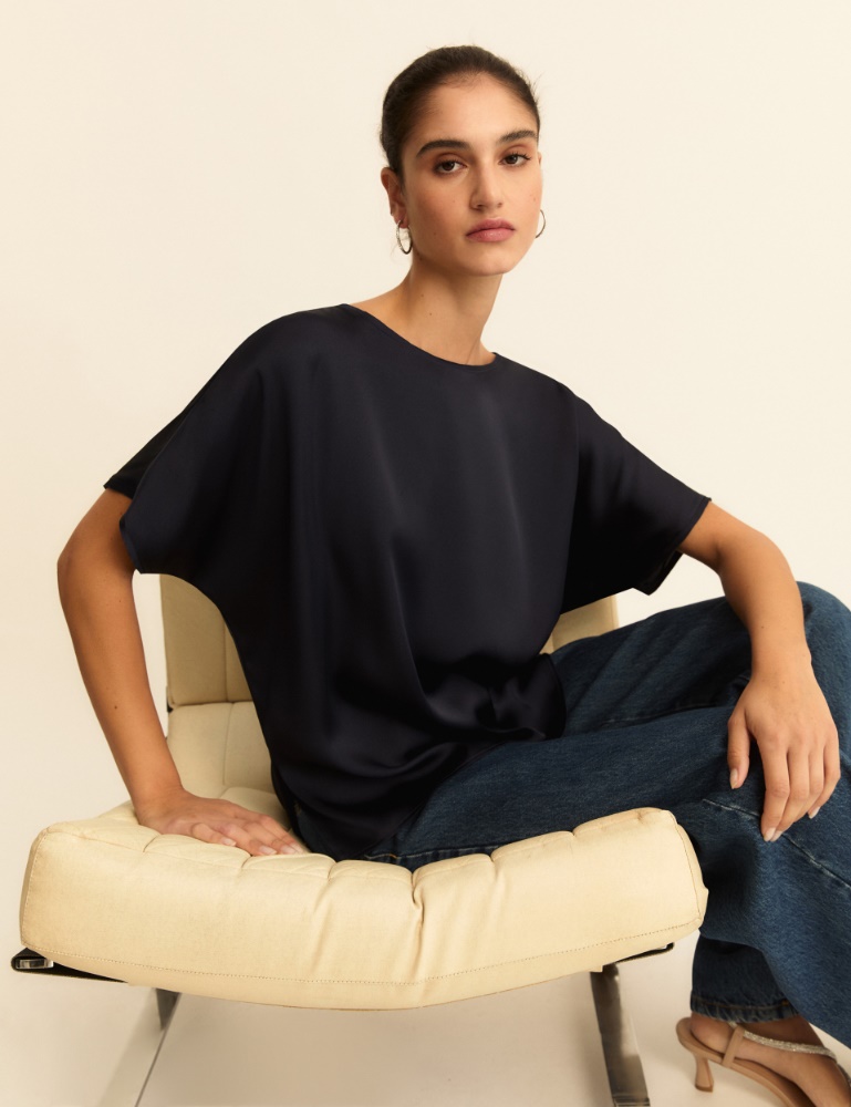 Oversized satin T-shirt - Emme