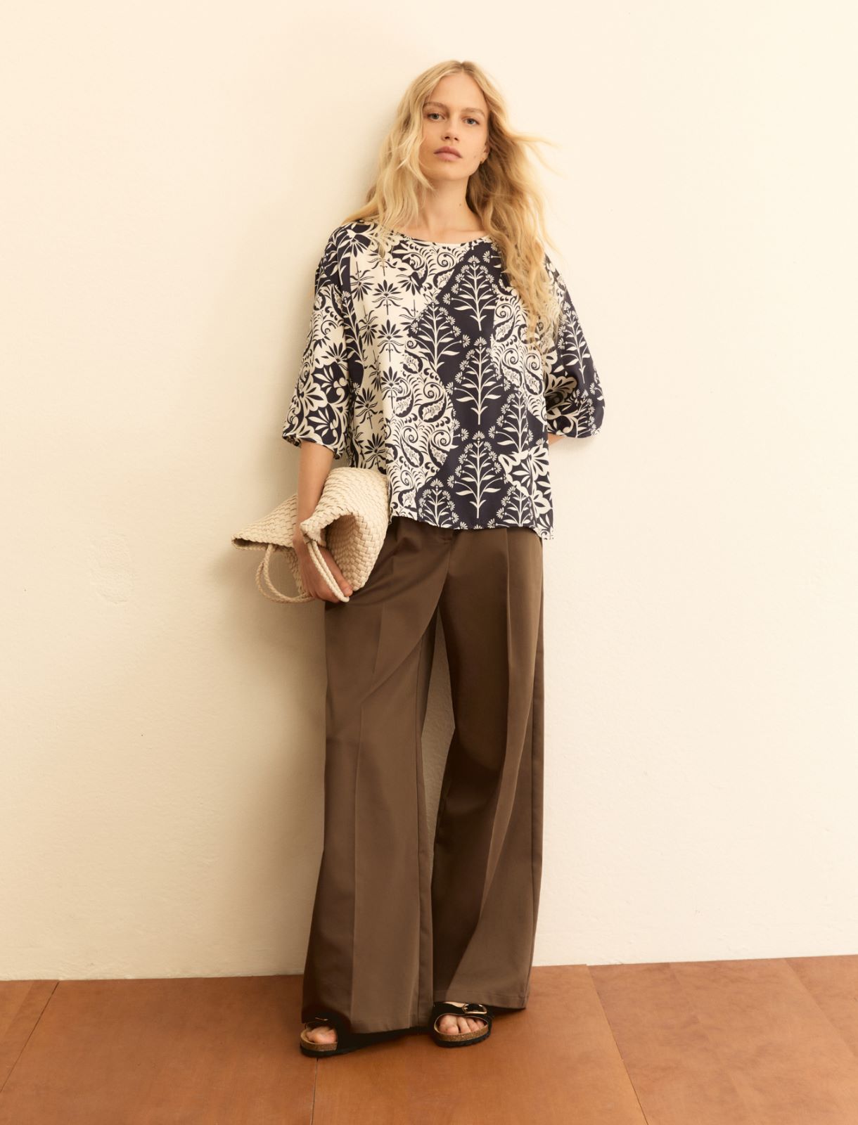 Printed twill blouse - NAVY - Emme - 4