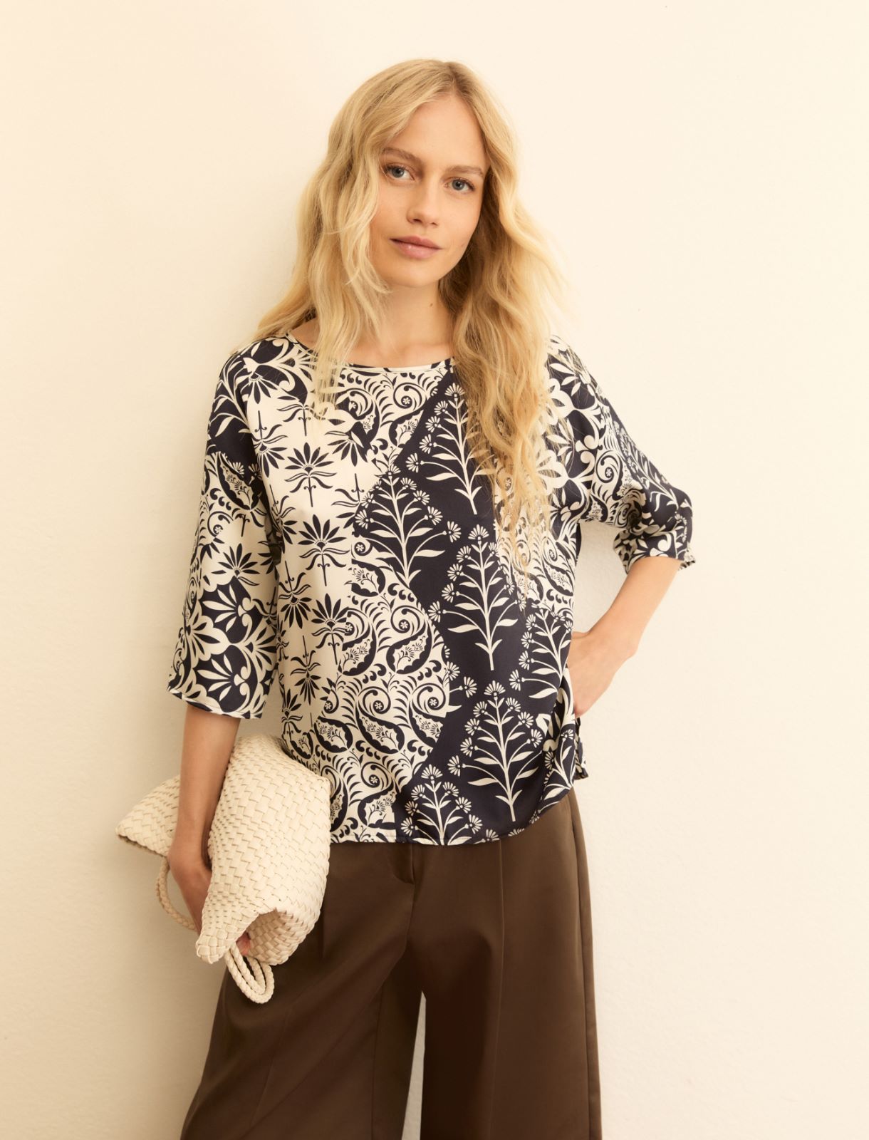 Printed twill blouse - NAVY - Emme - 5