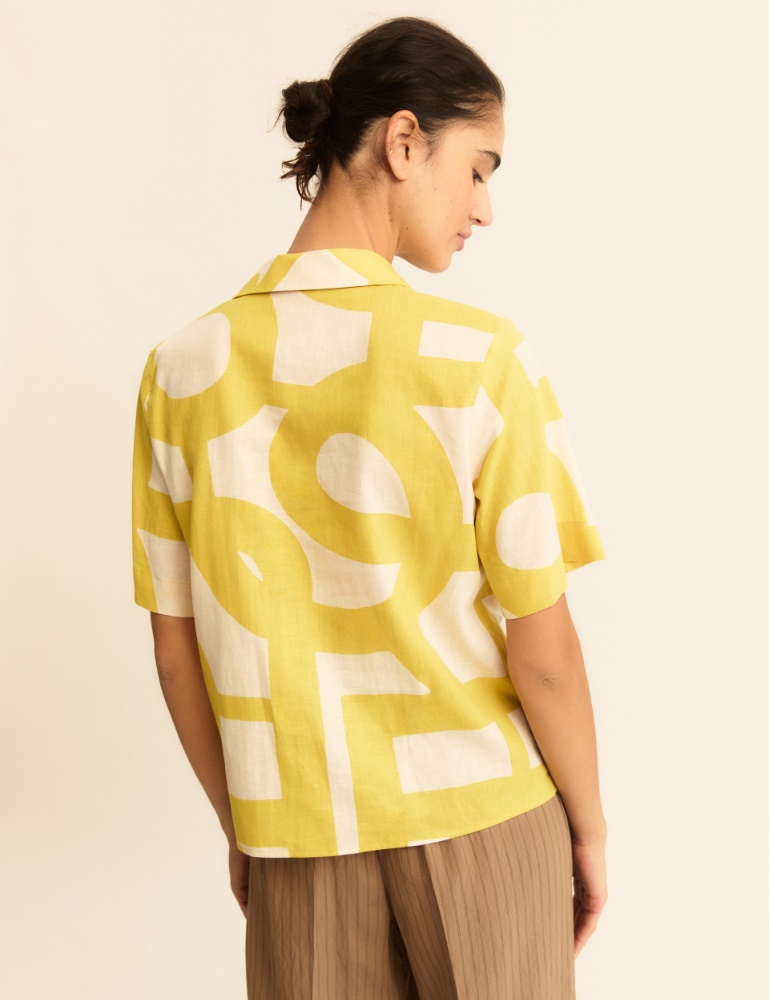 Cotton and linen polo shirt - Emme - 3