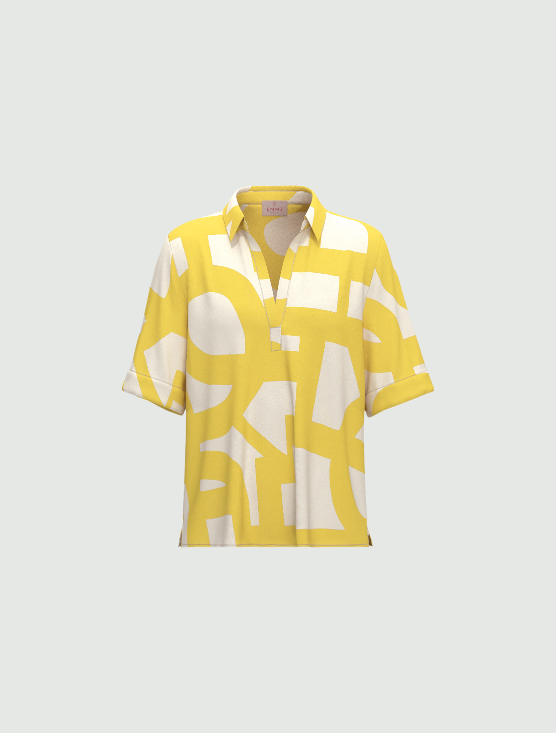 Cotton and linen polo shirt - MUSTARD - Emme - 4