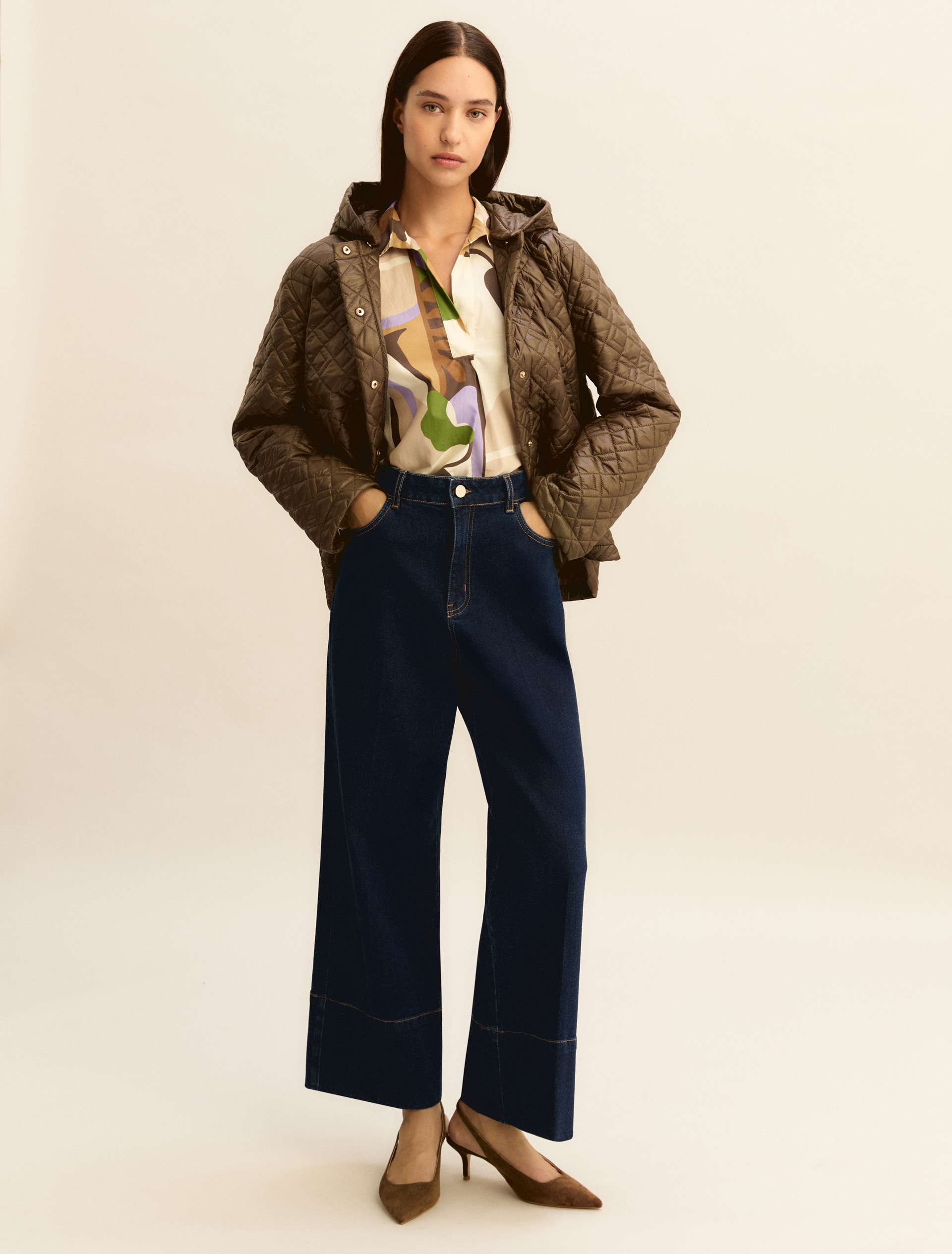 Printed poplin blouse - SAND - Emme - 2