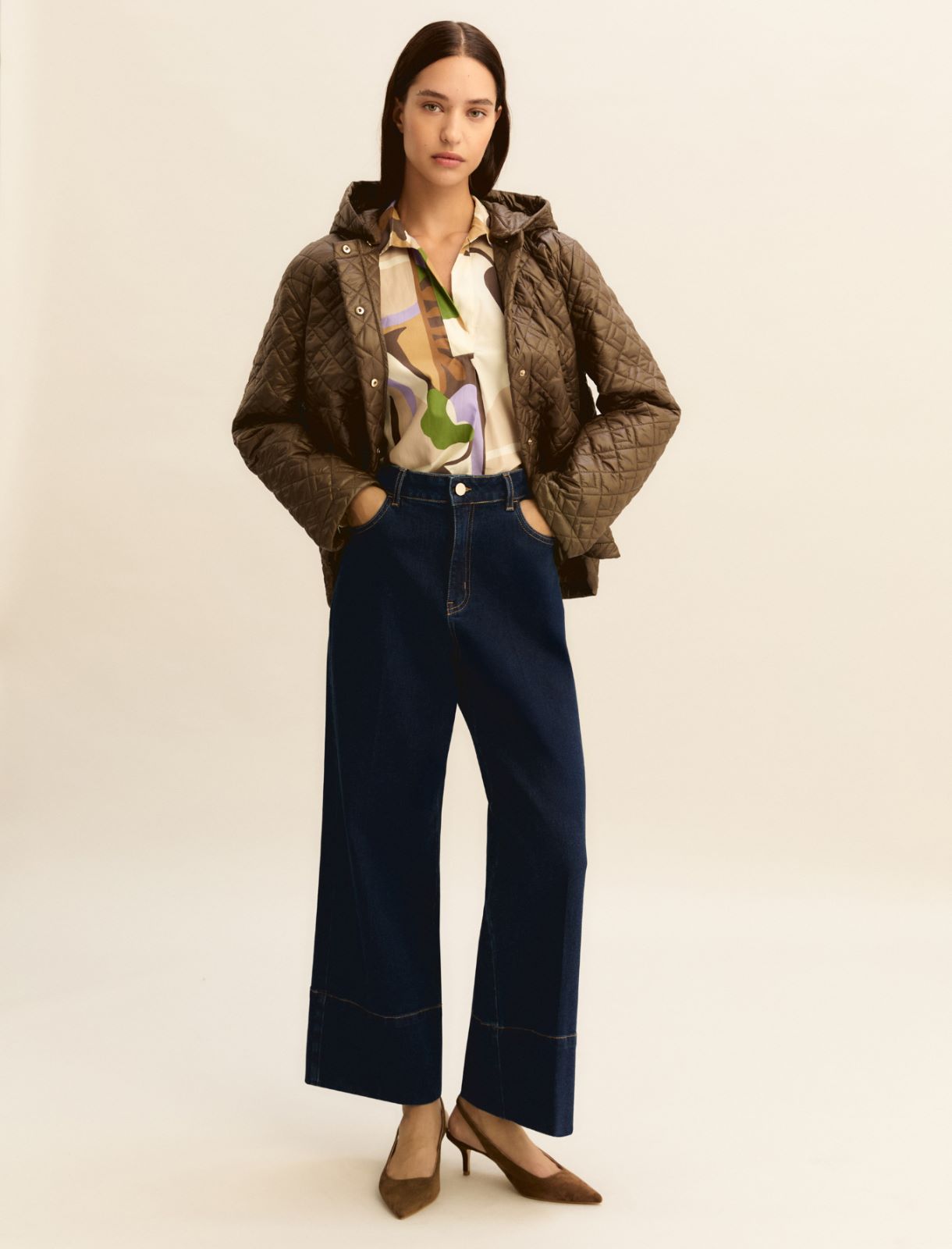 Printed poplin blouse - SAND - Emme - 2