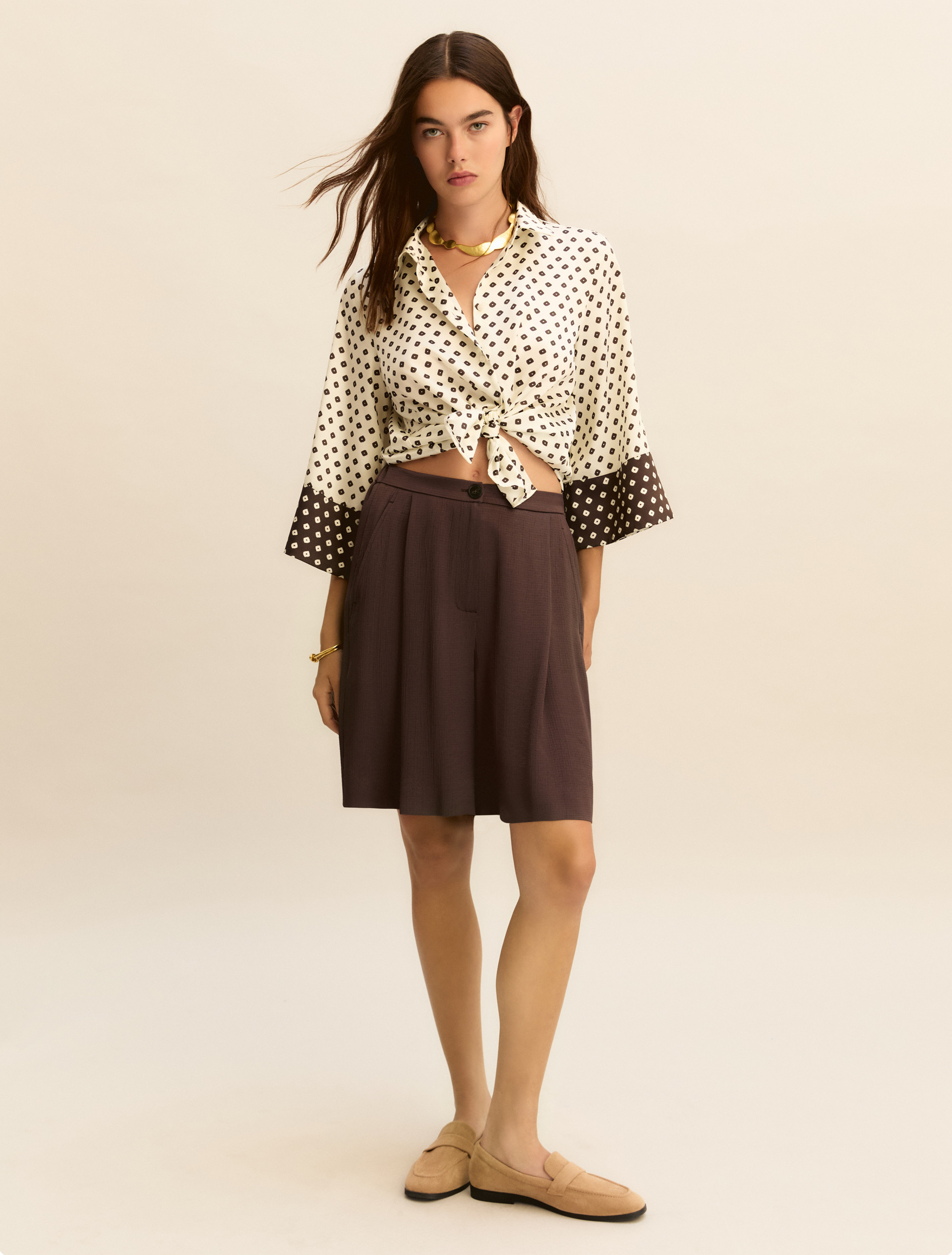 Camisa de sarga estampada - BLANCO LANA - Emme - 2