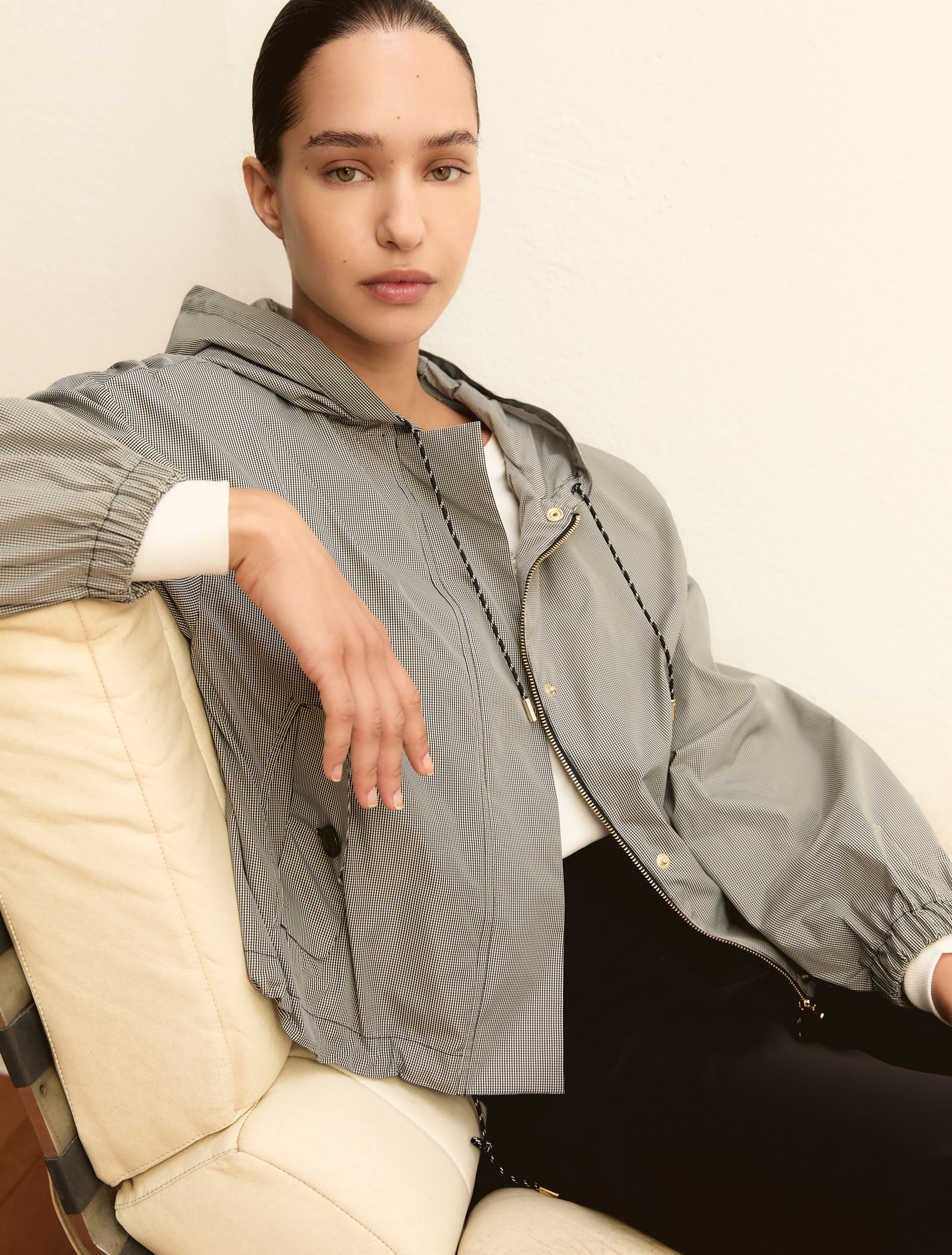 Short taffeta jacket - WOOL WHITE - Emme - 1