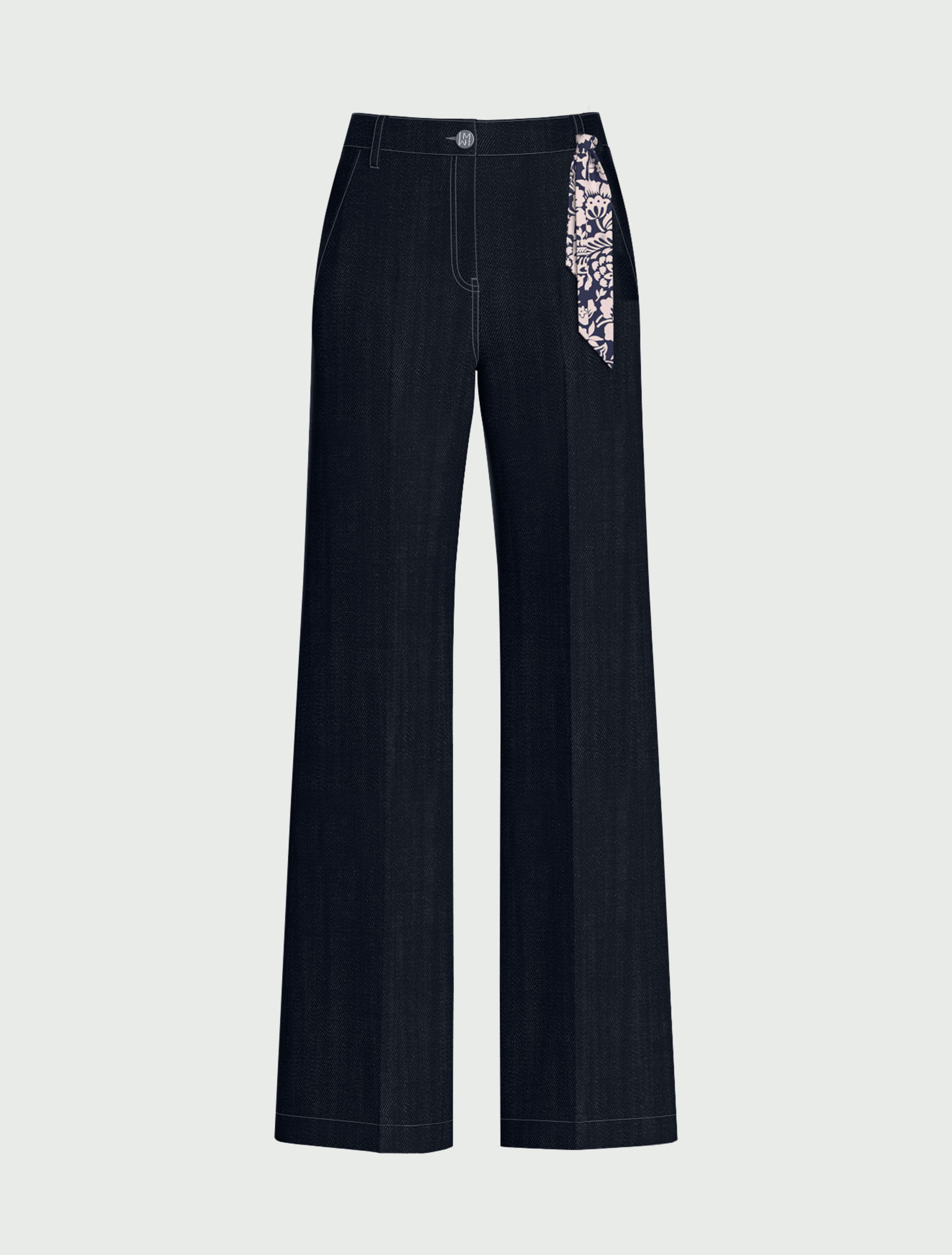 Denim-look wide-leg trousers - NAVY - Emme - 6