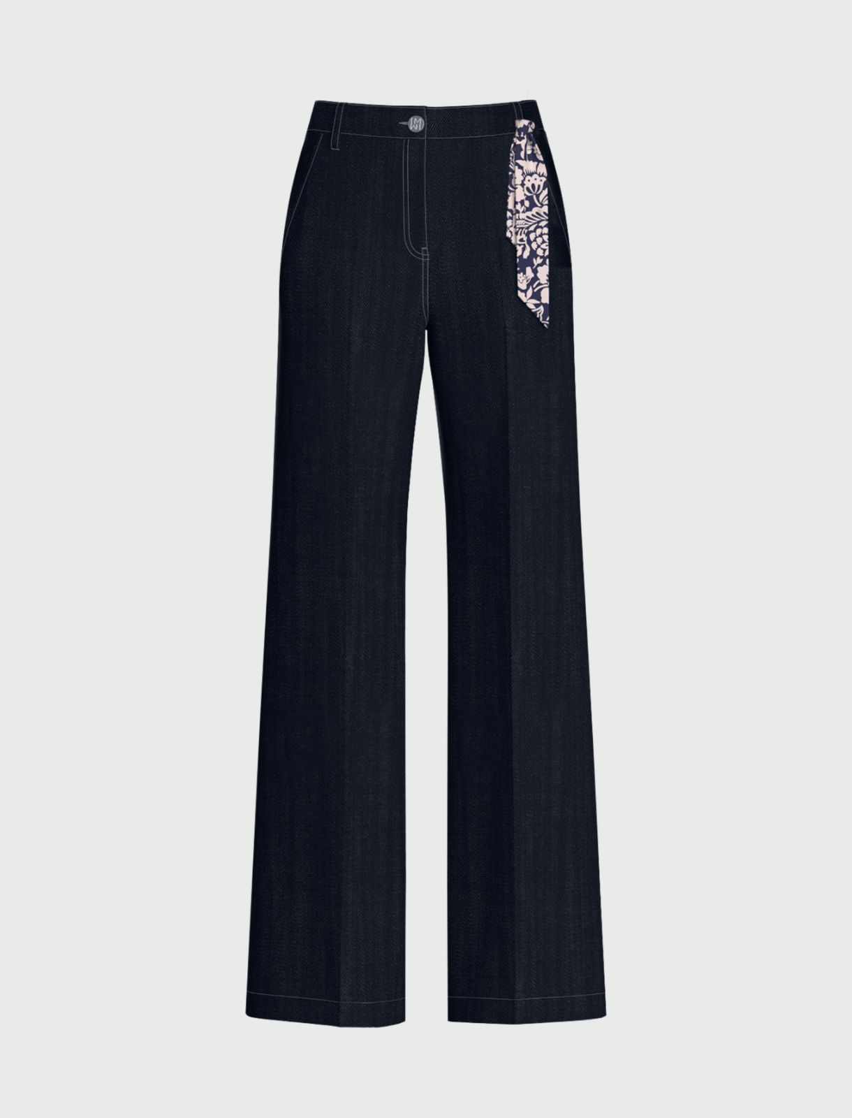 Denim-look wide-leg trousers - NAVY - Emme - 6
