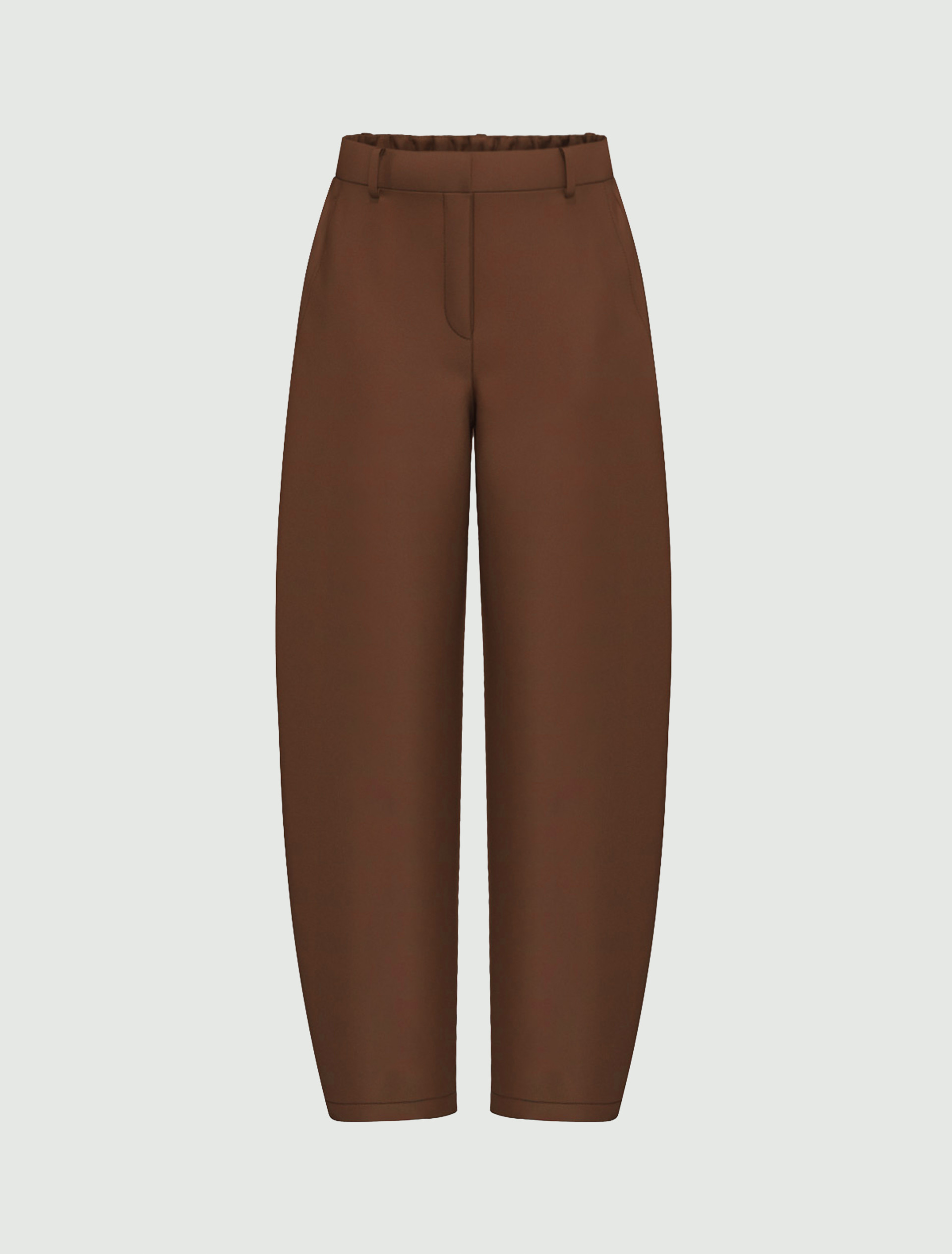 Stretch satin chino trousers - COFFEE - Emme - 4