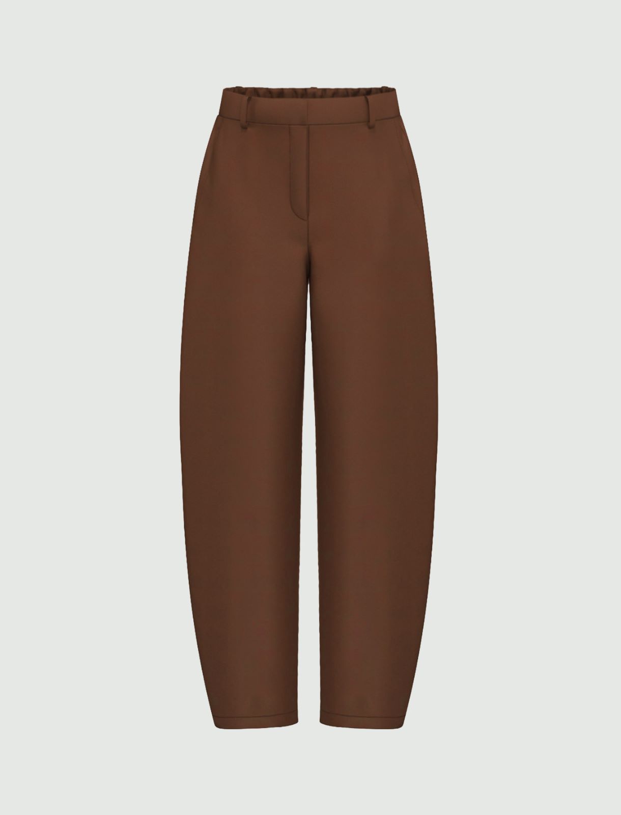 Stretch satin chino trousers - COFFEE - Emme - 4
