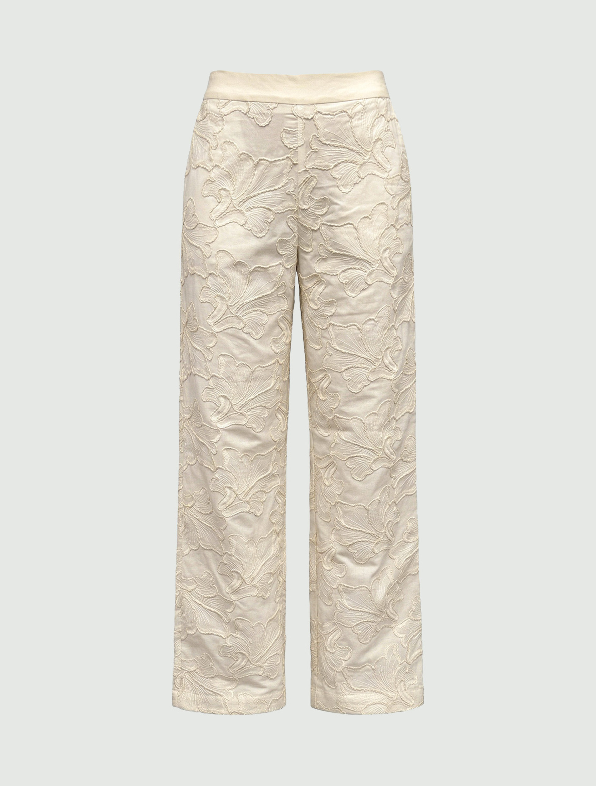 Relaxed-cut cotton trousers - CREAM - Emme - 4