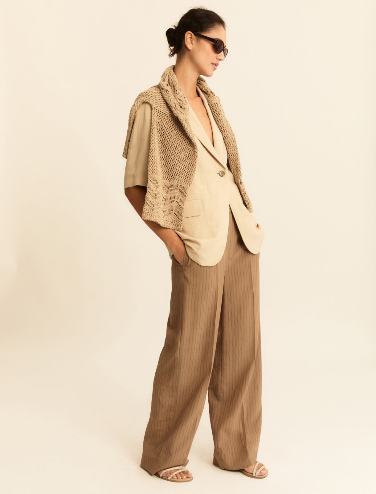 Straight-fit viscose-blend trousers - CAMEL - Emme - 4