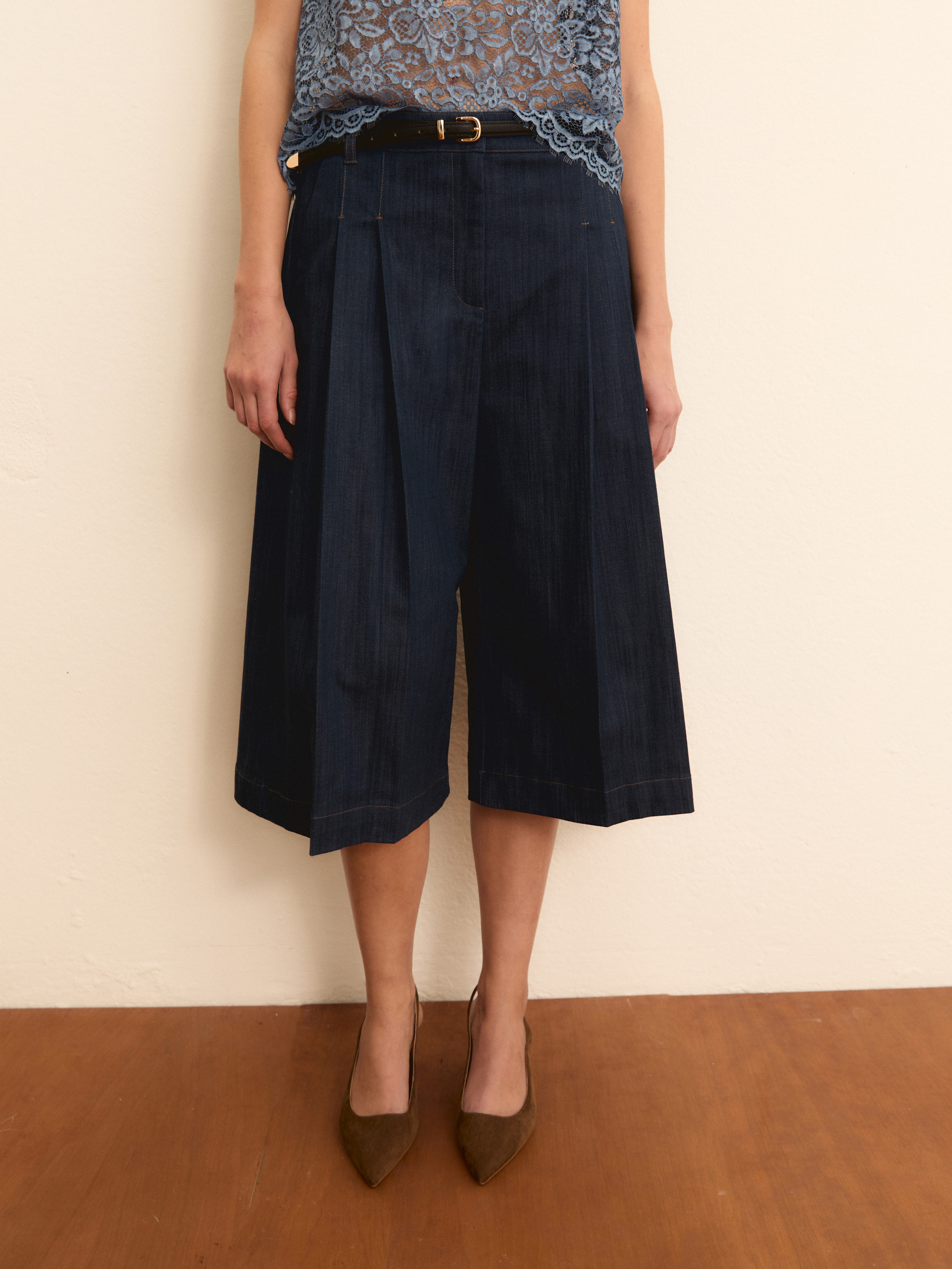 Denim-look culottes - NAVY - Emme - 3
