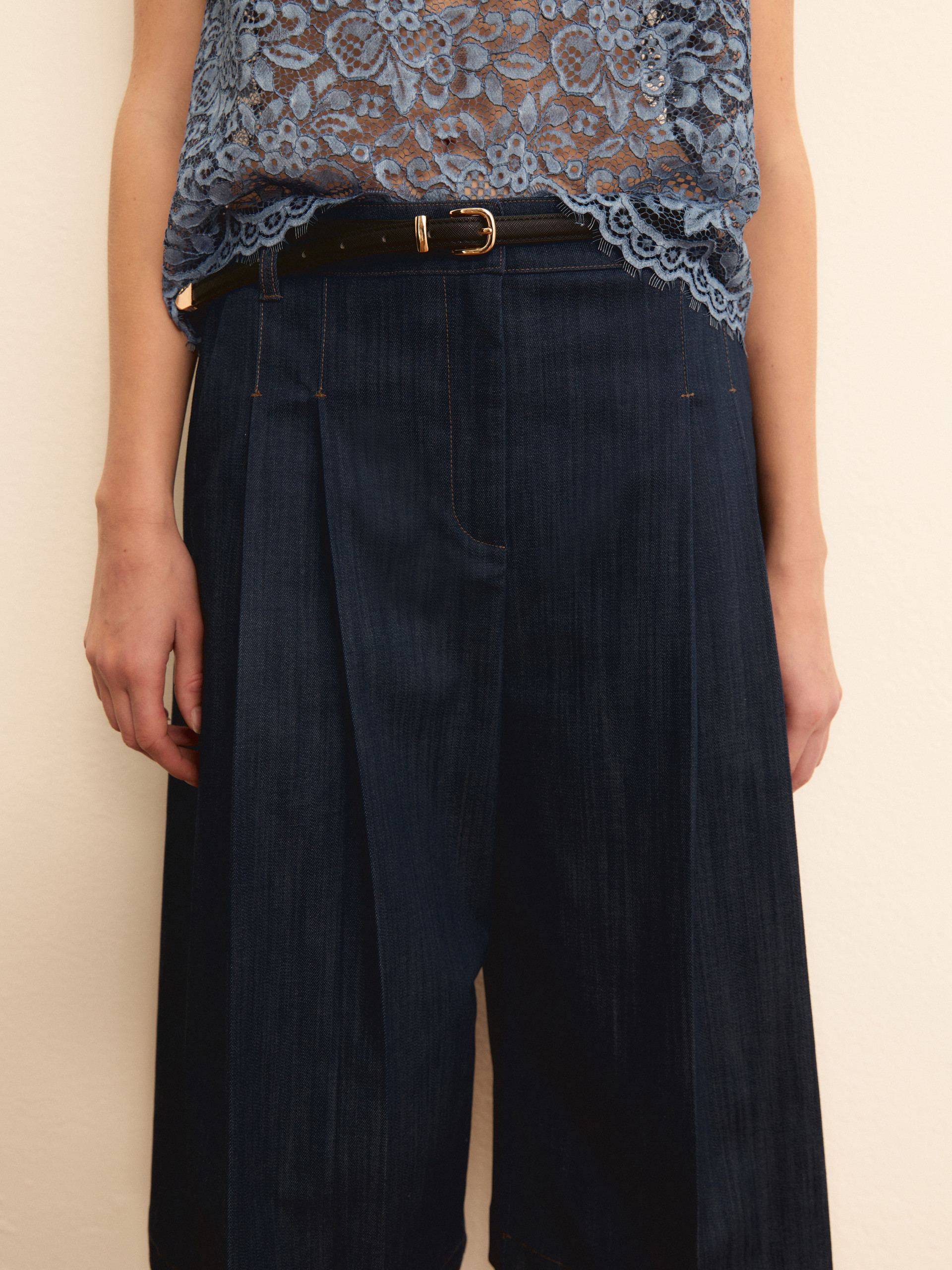 Denim-look culottes - NAVY - Emme - 5
