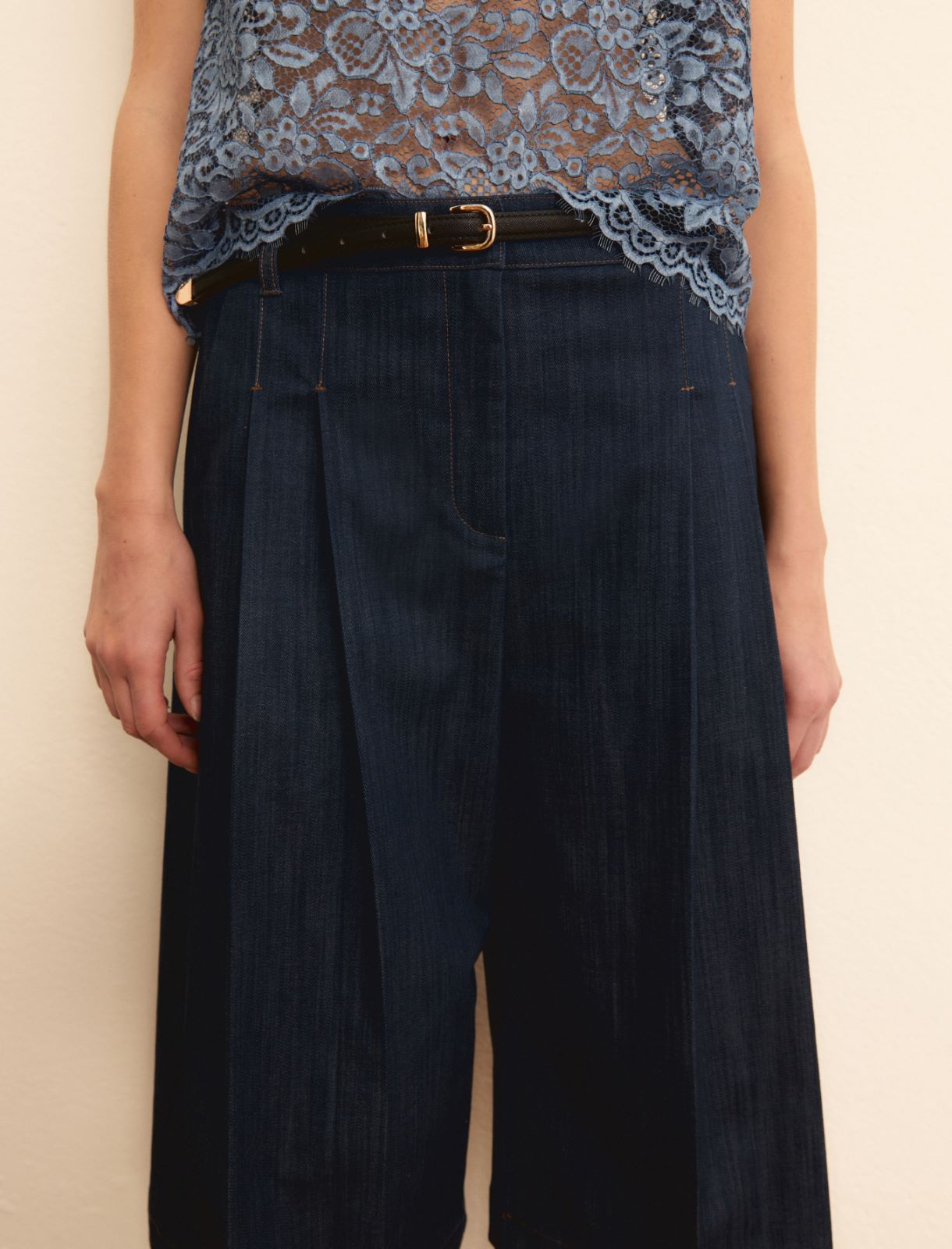 Denim-look culottes - NAVY - Emme - 5