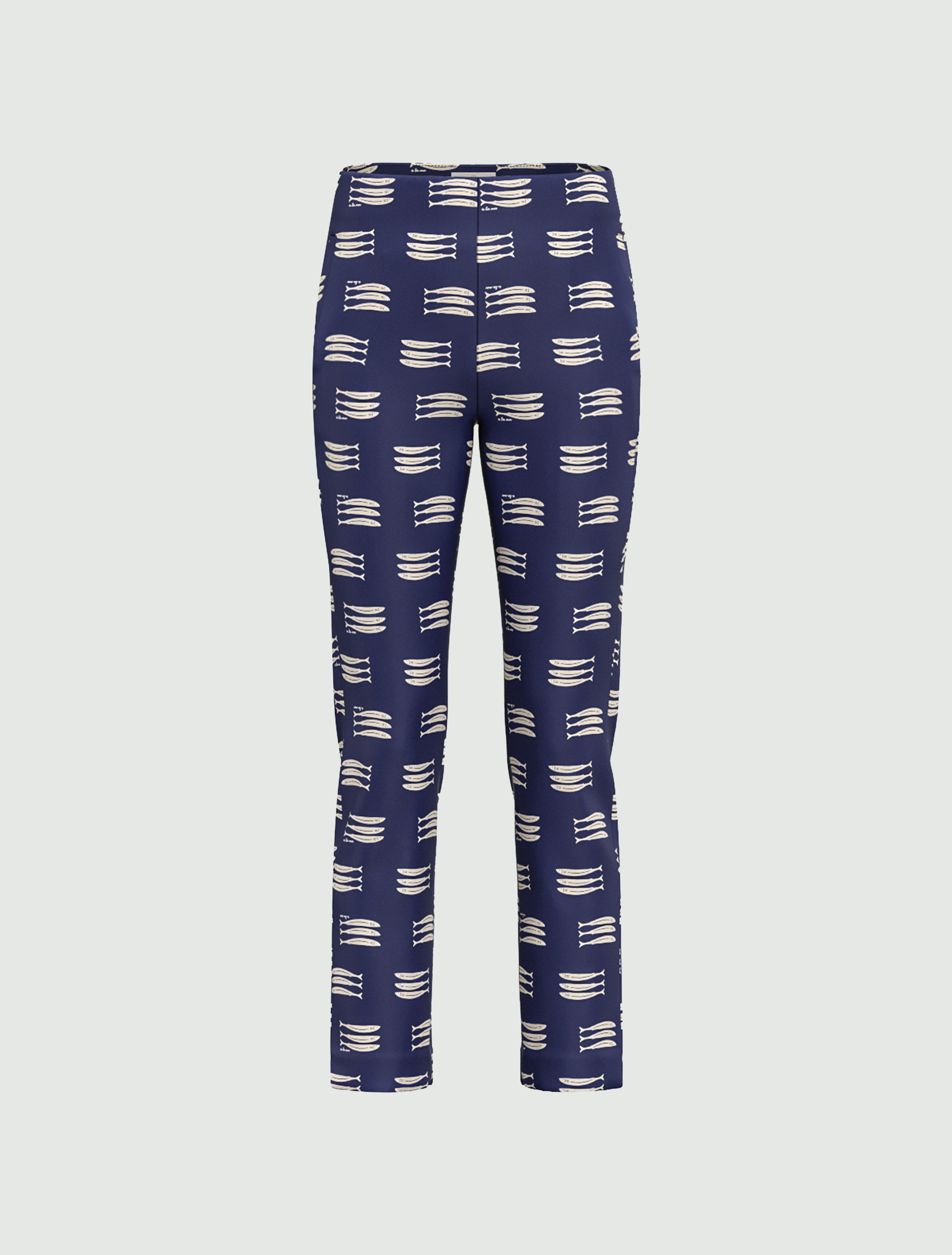 Stretch satin Capri trousers - NAVY - Emme - 4
