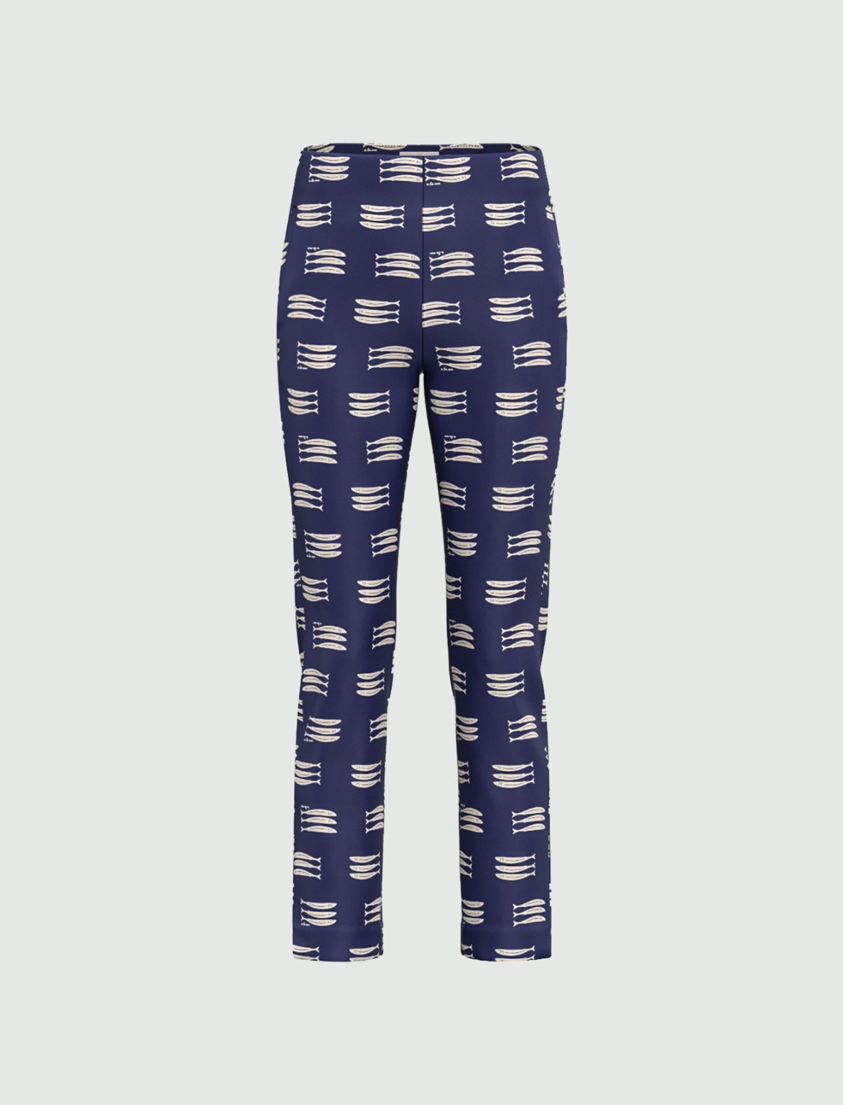 Stretch satin Capri trousers - NAVY - Emme - 4