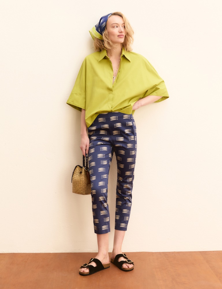 Stretch satin Capri trousers - Emme - 4