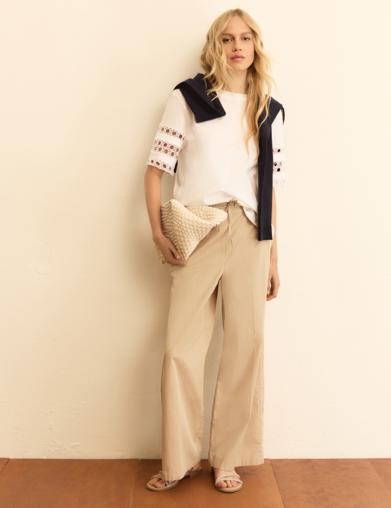 Poplin wide-leg trousers - Emme - 4