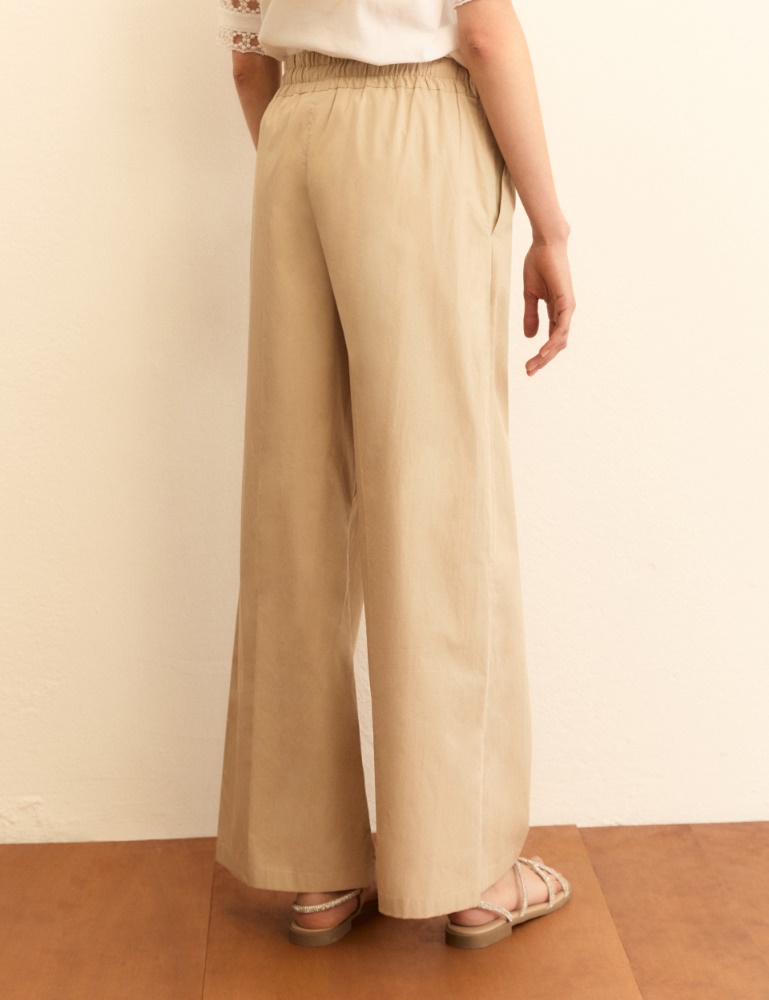 Poplin wide-leg trousers - Emme - 3