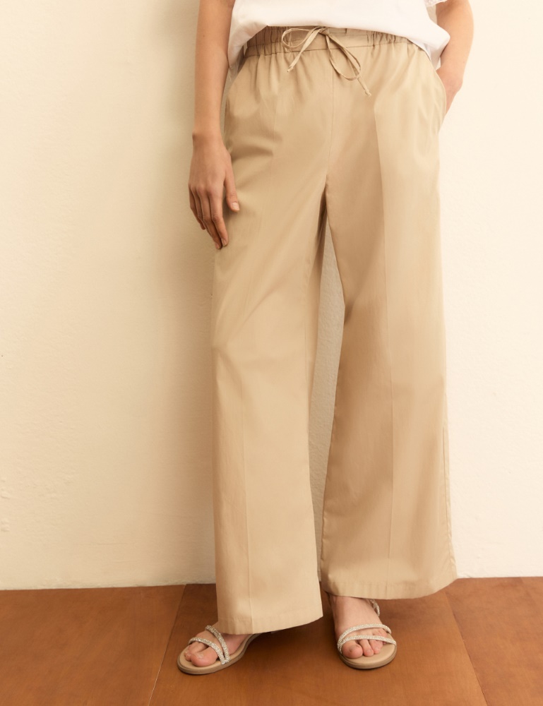 Poplin wide-leg trousers - Emme - 5