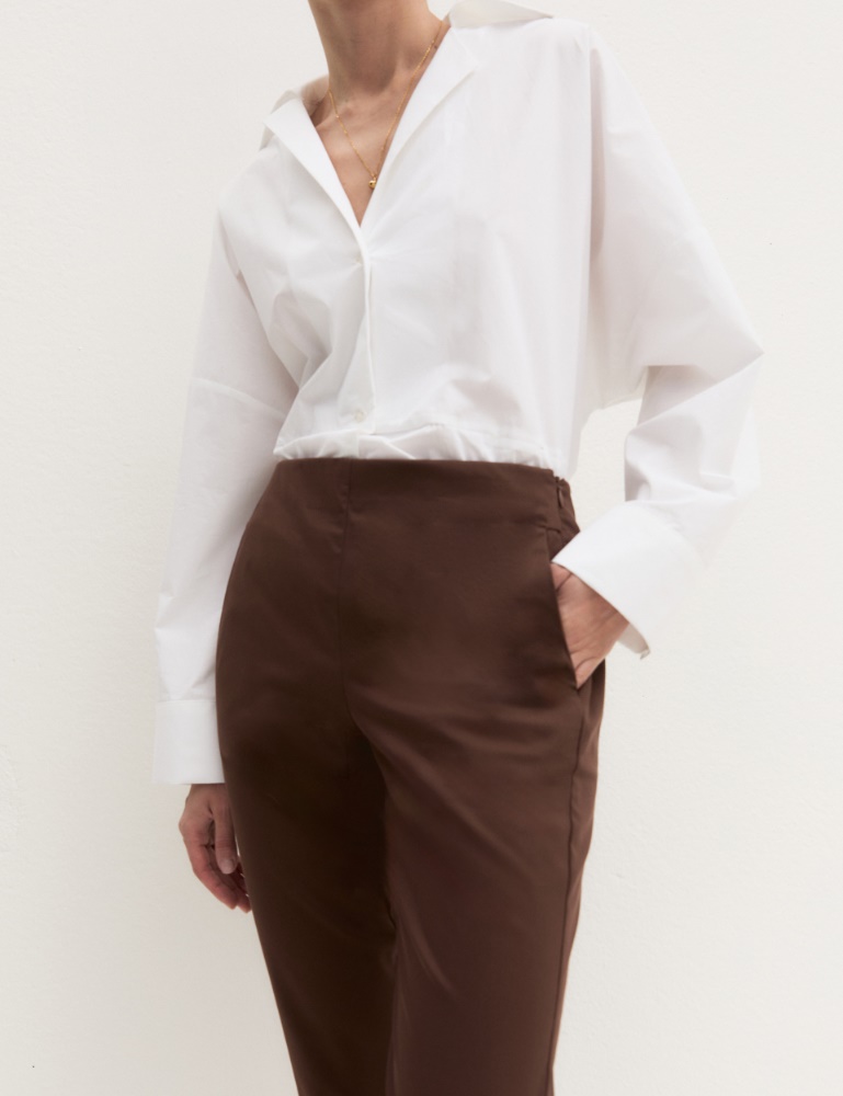Stretch cotton Capri trousers - Emme - 5