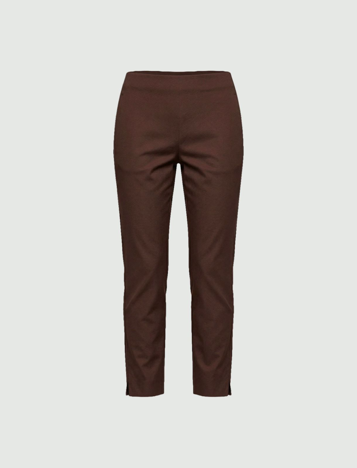 Stretch cotton Capri trousers - COFFEE - Emme - 4