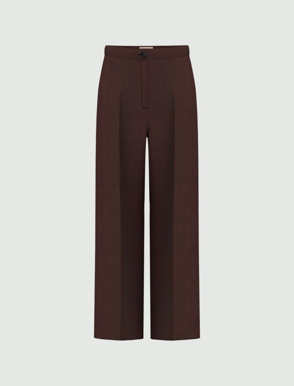 Straight-fit linen-blend twill trousers - DARK BROWN - Emme - 4