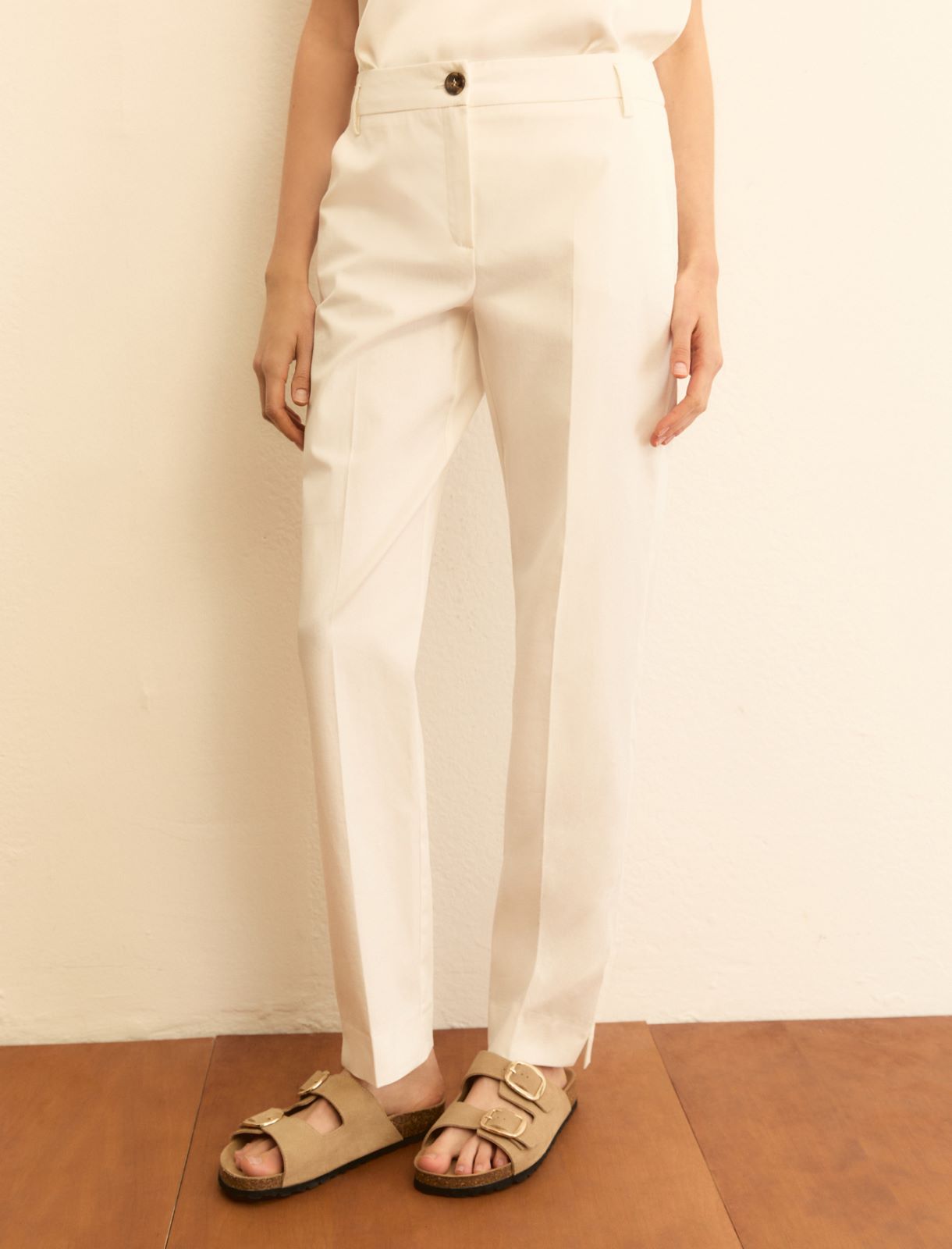 Pantalone slim fit in gabardina - BIANCO - Emme - 4