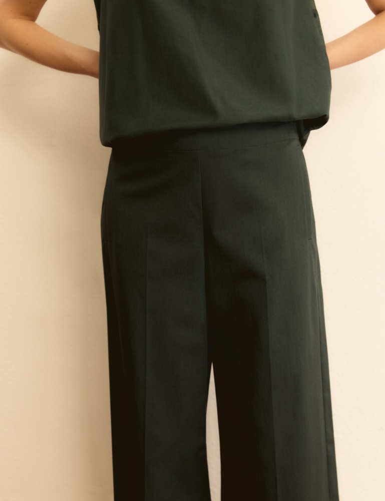 Straight-fit stretch gabardine trousers - Emme - 6