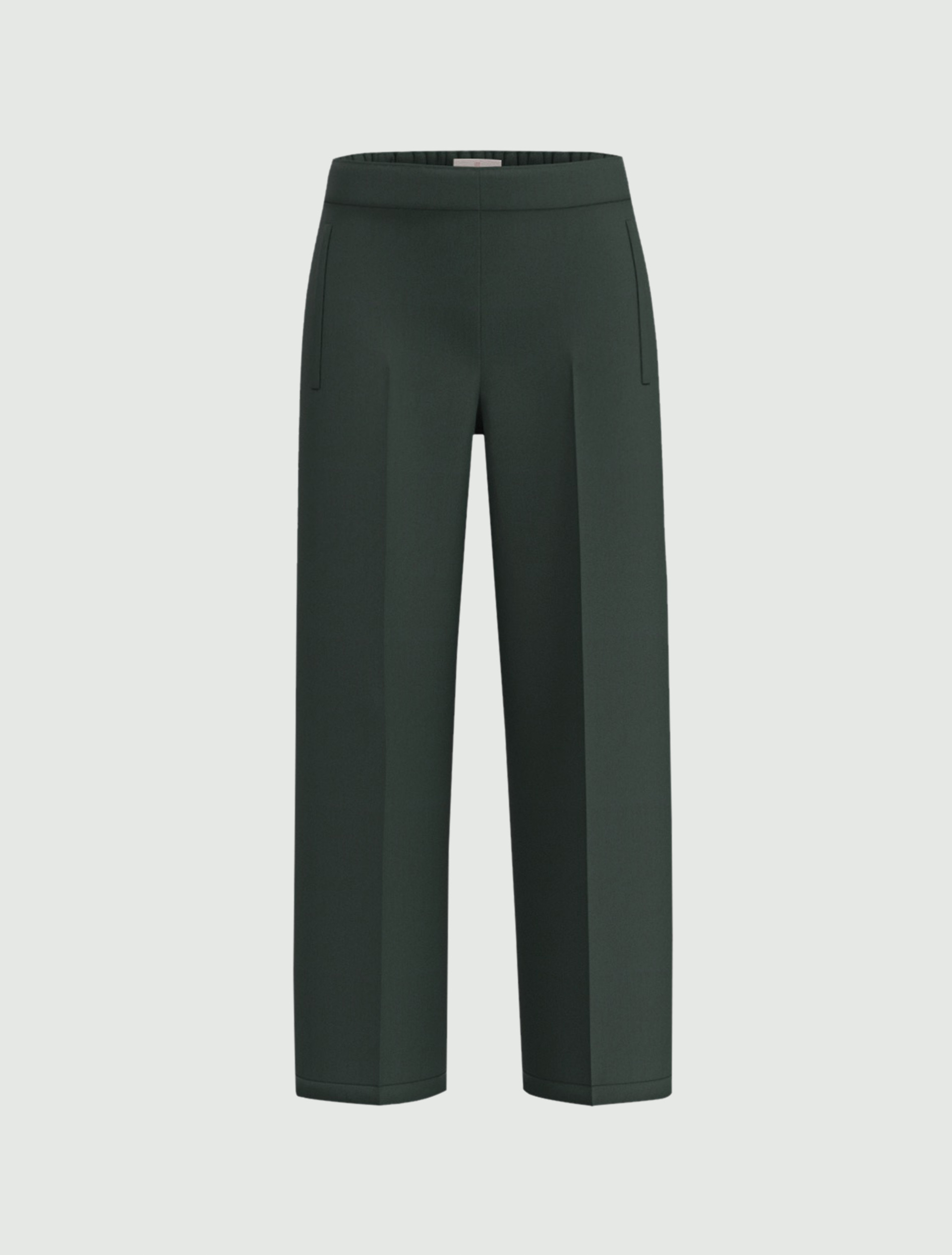 Straight-fit stretch gabardine trousers - DARK GREEN - Emme - 4