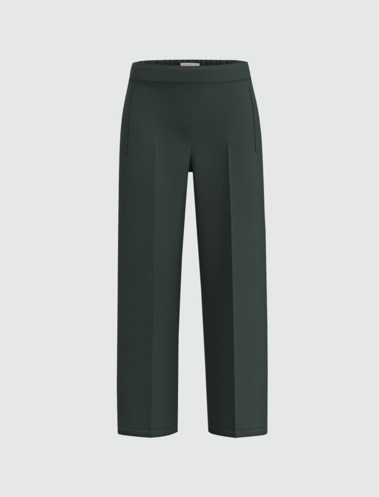 Straight-fit stretch gabardine trousers - DARK GREEN - Emme - 2