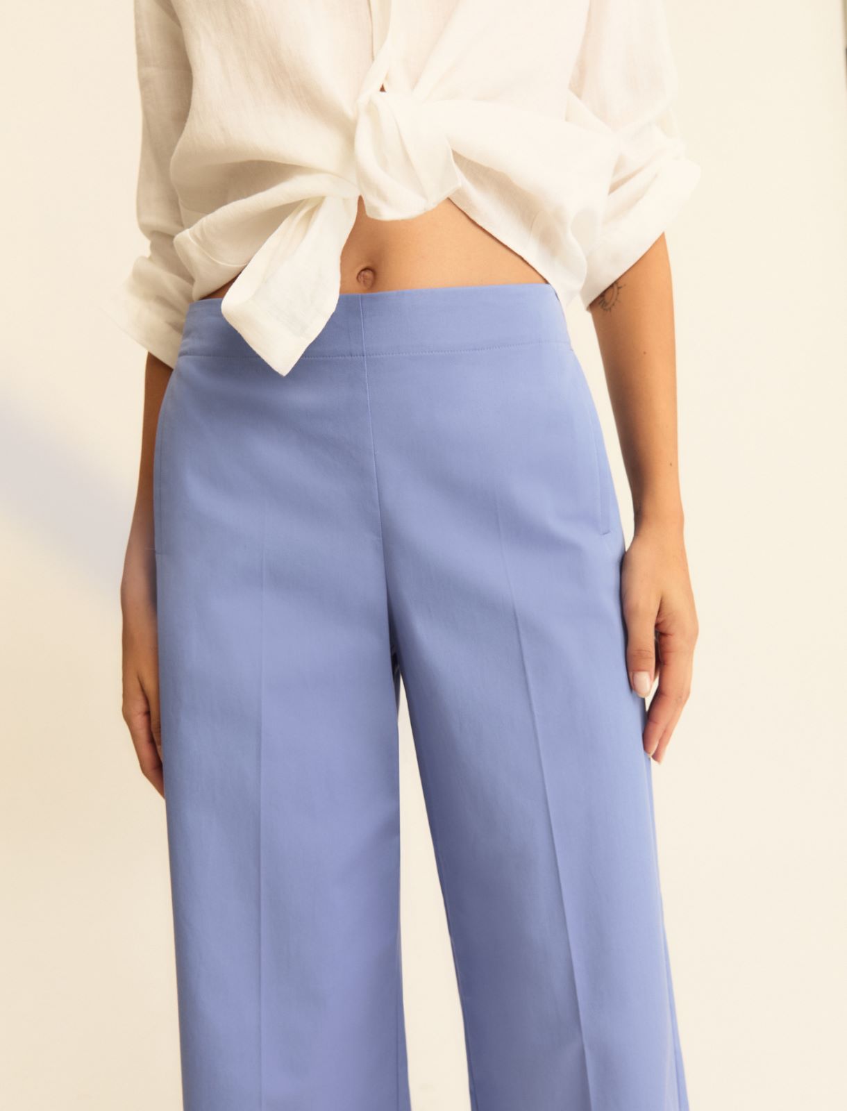 Pantalone dritto in gabardina stretch - PERVINCA - Emme - 5