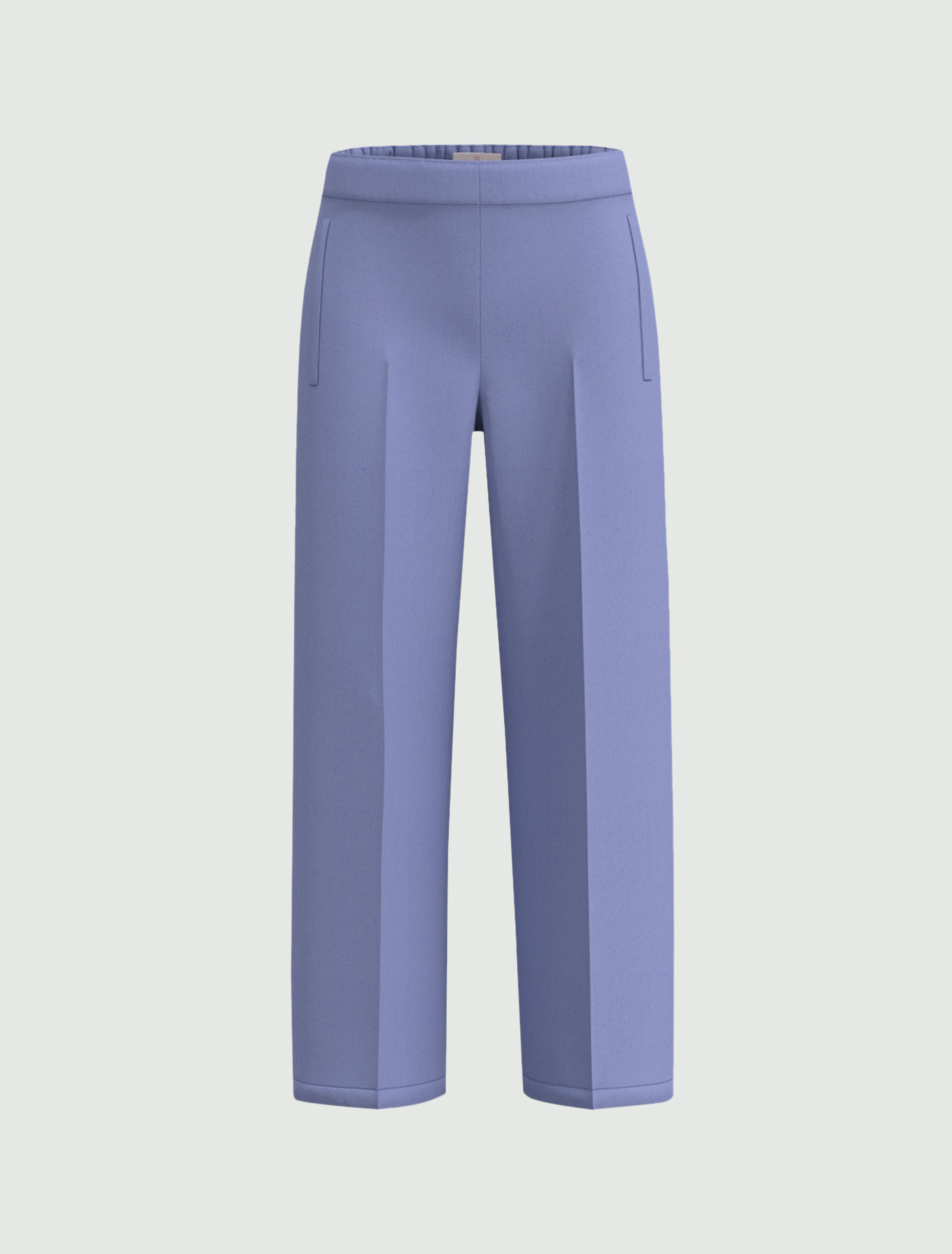 Straight-fit stretch gabardine trousers - PERIWINKLE BLUE - Emme - 4