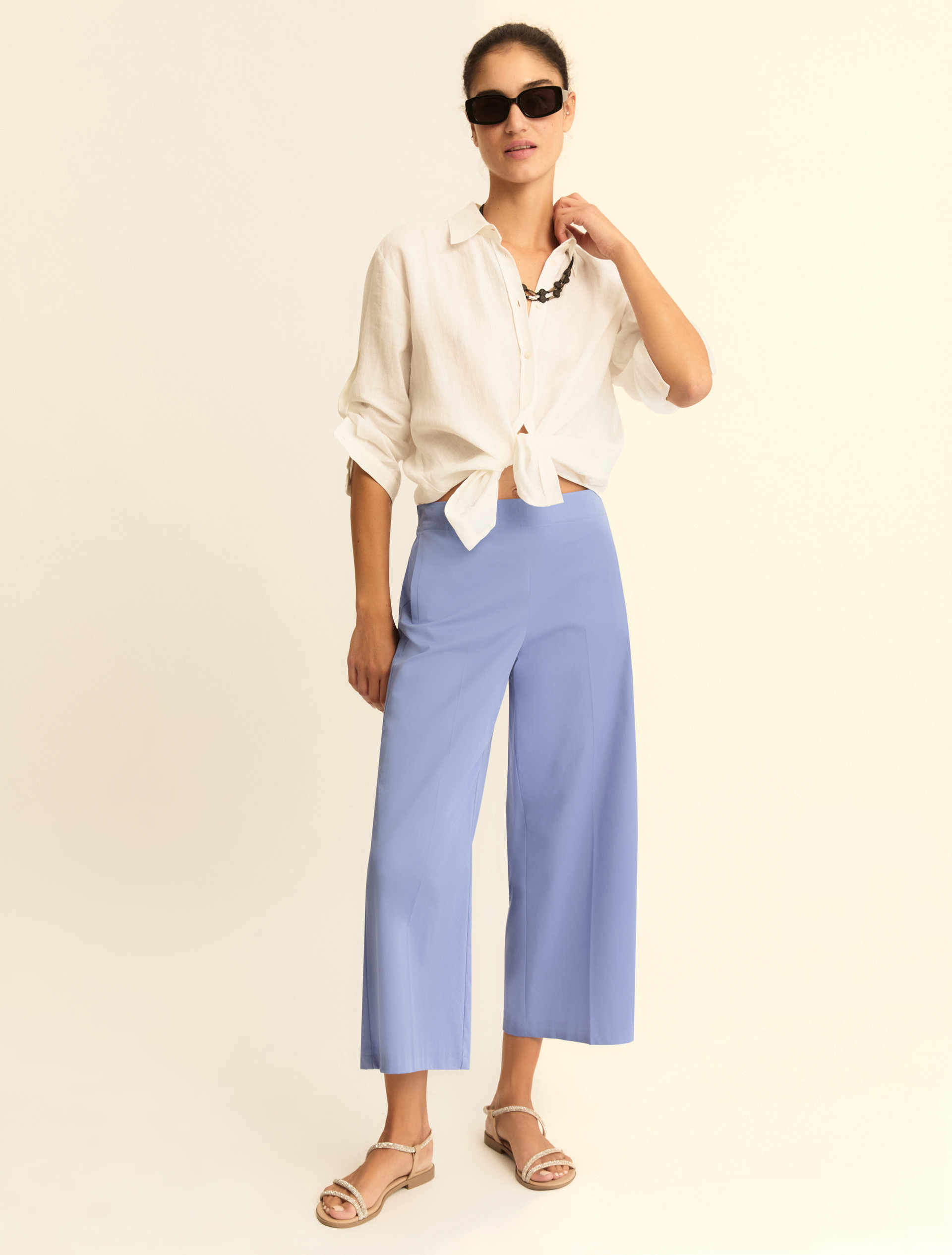 Pantalone dritto in gabardina stretch - PERVINCA - Emme - 2