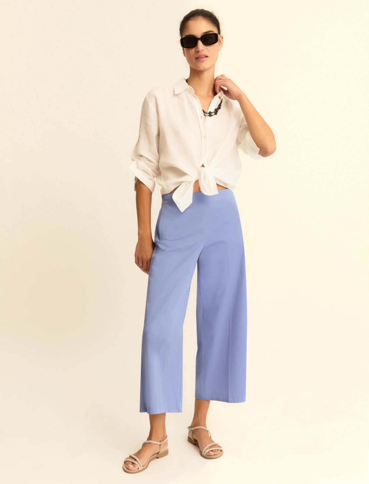 Pantalone dritto in gabardina stretch - PERVINCA - Emme - 2
