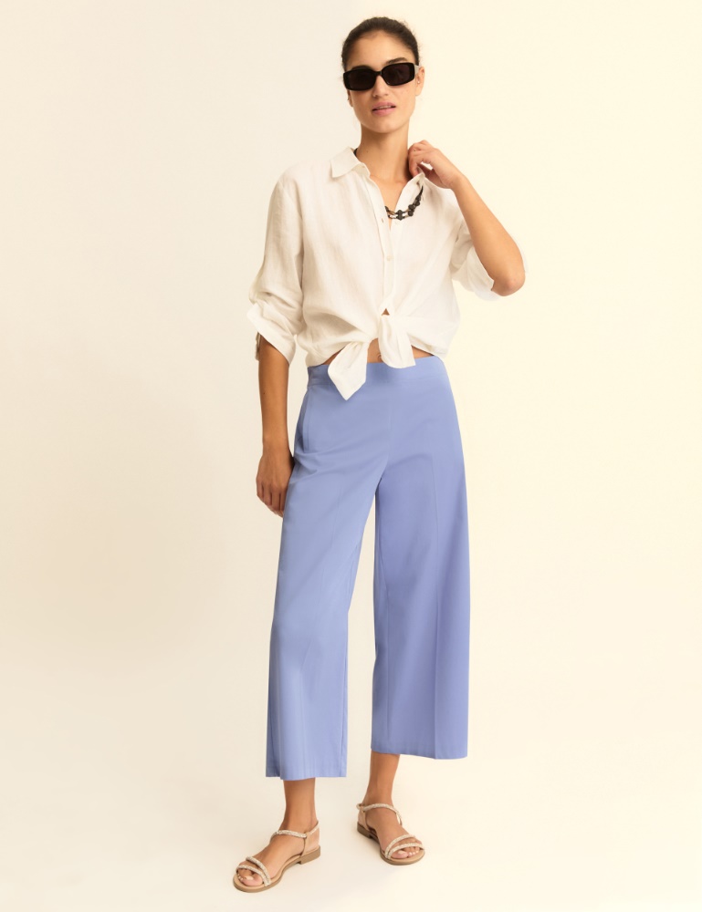 Pantalone dritto in gabardina stretch - Emme - 2
