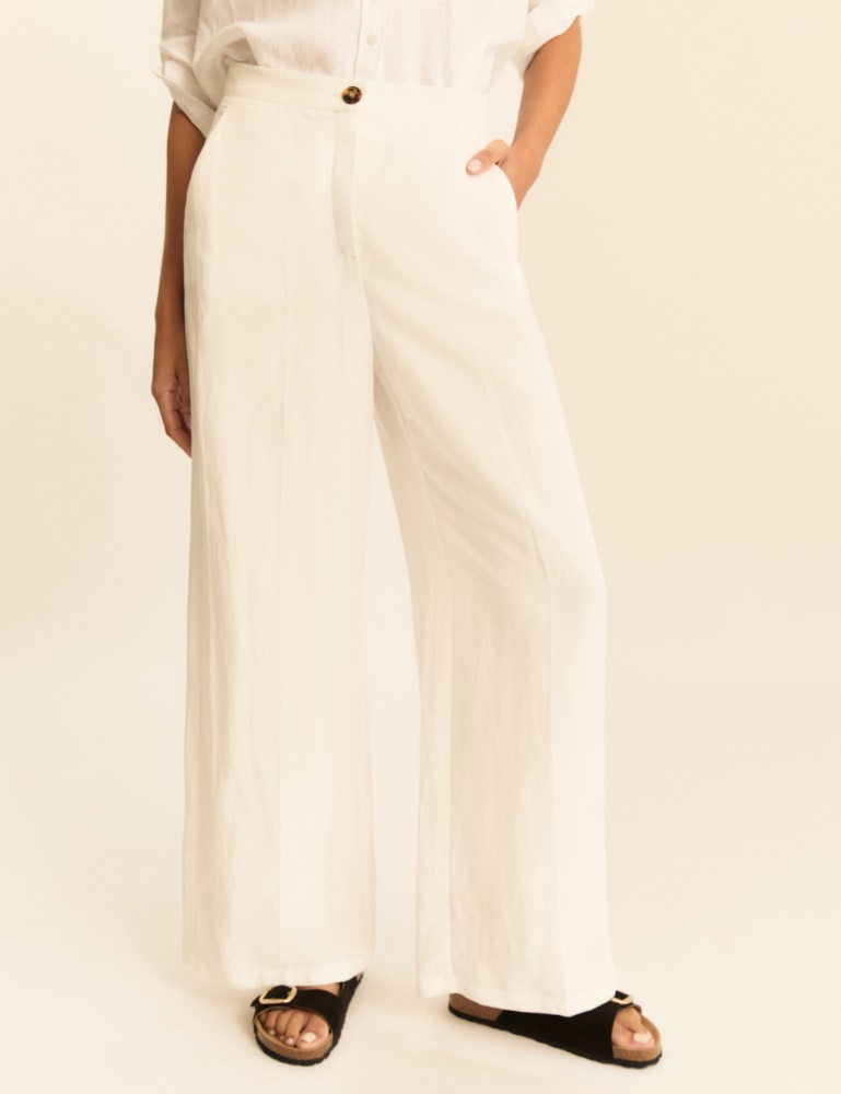 Flowing viscose and linen trousers - Emme - 5