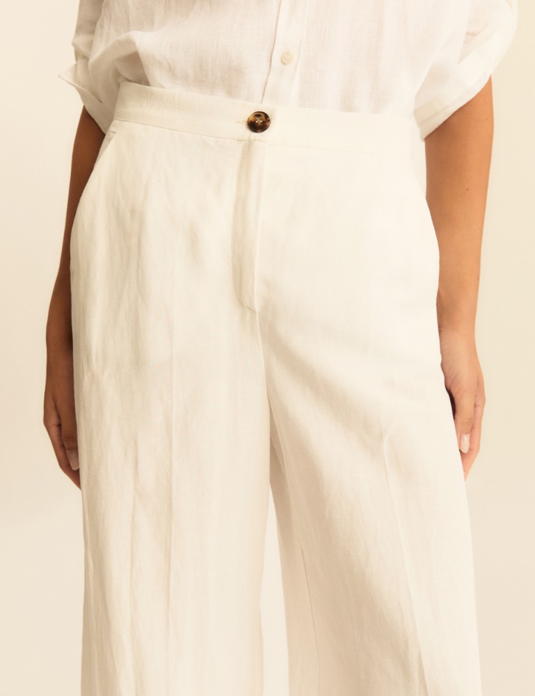 Flowing viscose and linen trousers - Emme - 6