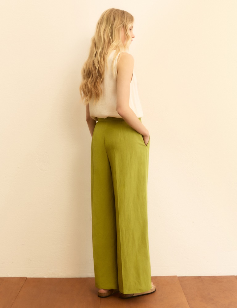 Pantalone fluido in viscosa e lino - Emme - 3