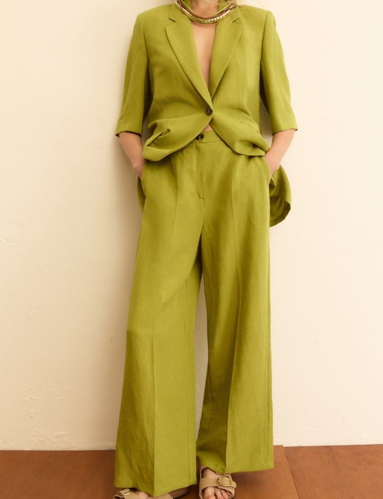 Pantalone fluido in viscosa e lino - Emme - 4