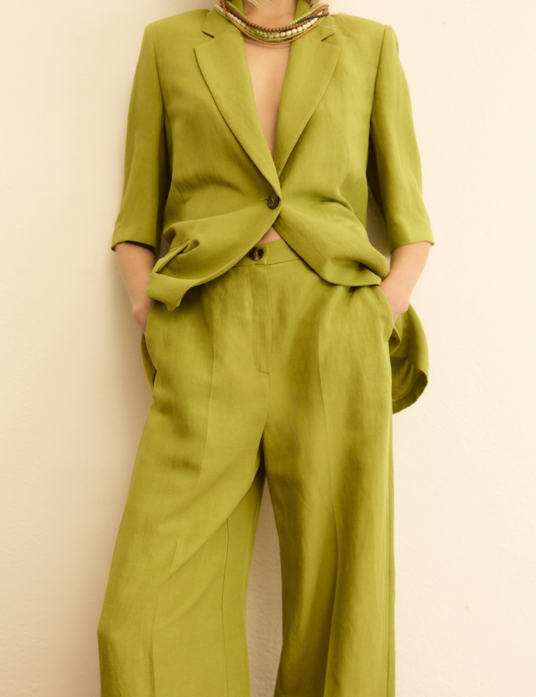 Pantalone fluido in viscosa e lino - Emme - 5