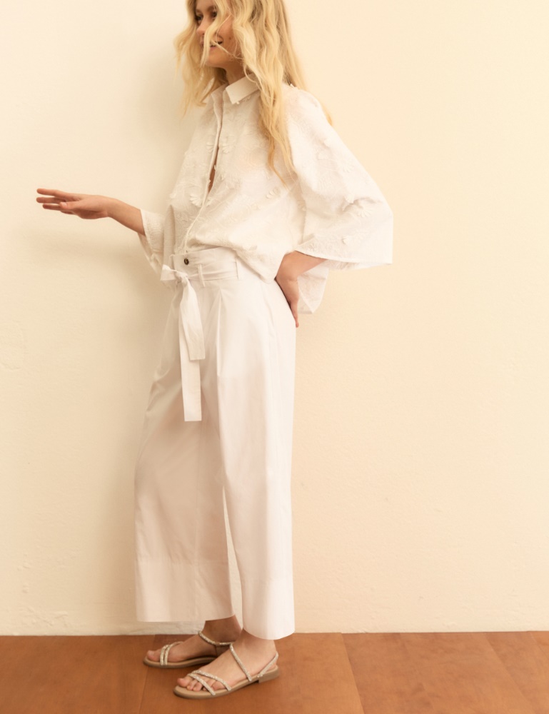 Belted poplin trousers - Emme