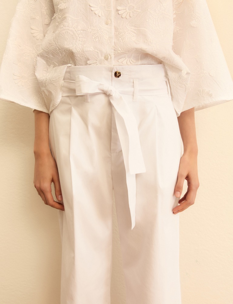Belted poplin trousers - Emme - 6