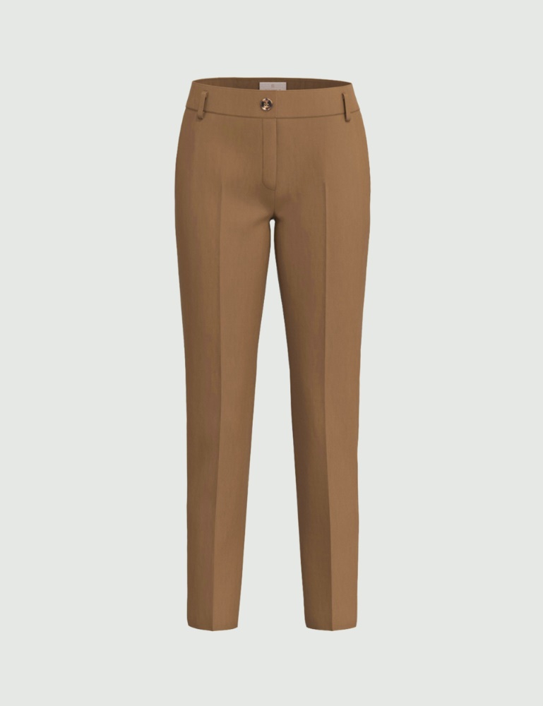 Straight-fit stretch poplin trousers - Emme - 6