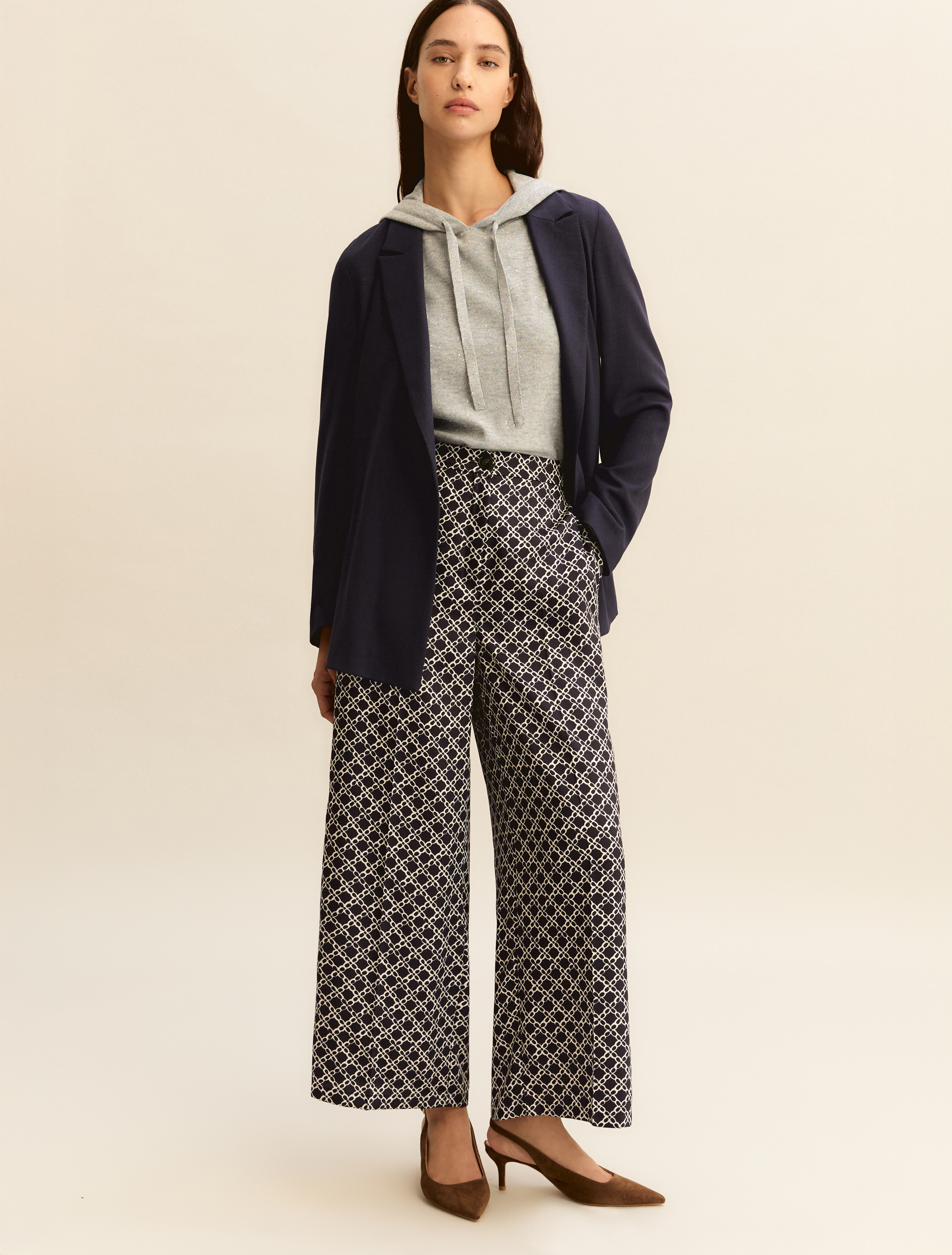 Twill trousers - NAVY - Emme - 1