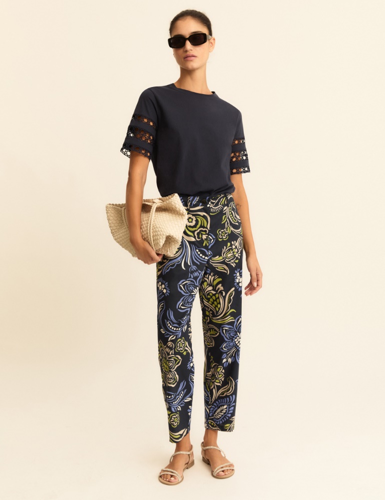 Stretch poplin chino trousers - Emme - 4