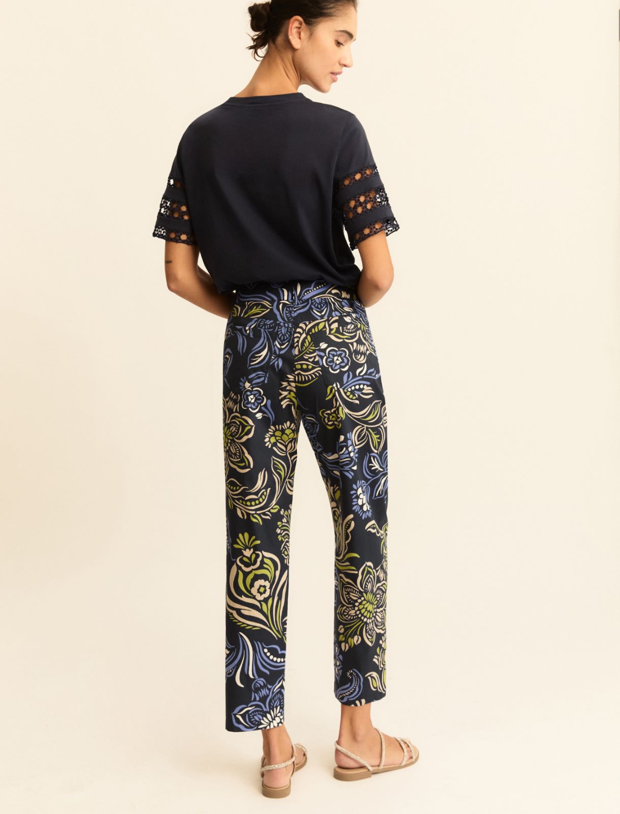 Stretch poplin chino trousers - NAVY - Emme - 3