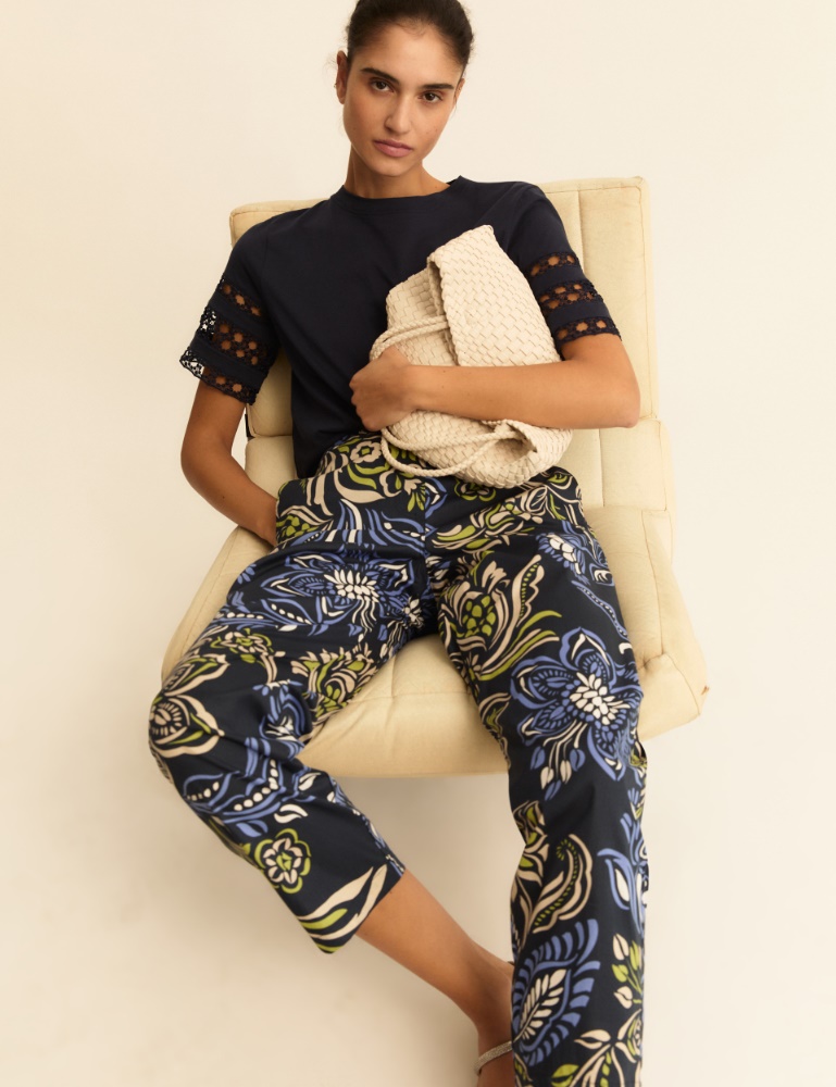 Stretch poplin chino trousers - Emme