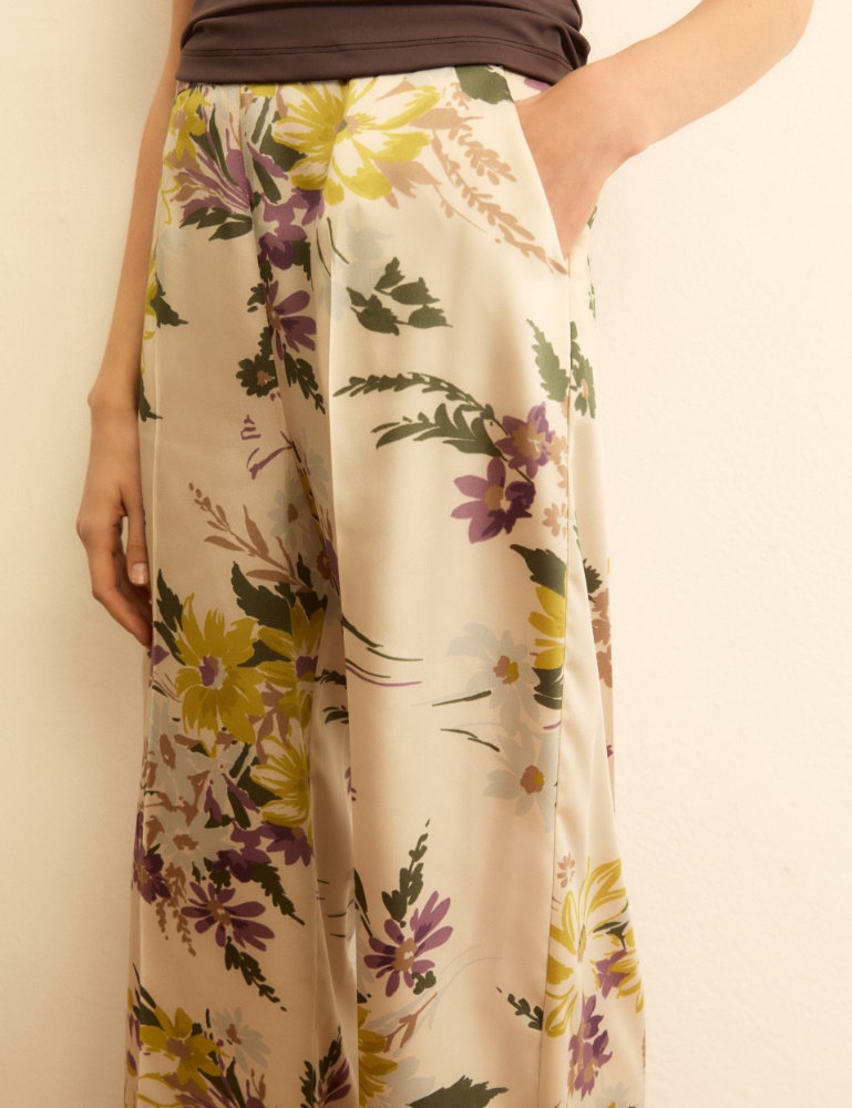 Printed twill trousers - Emme - 5