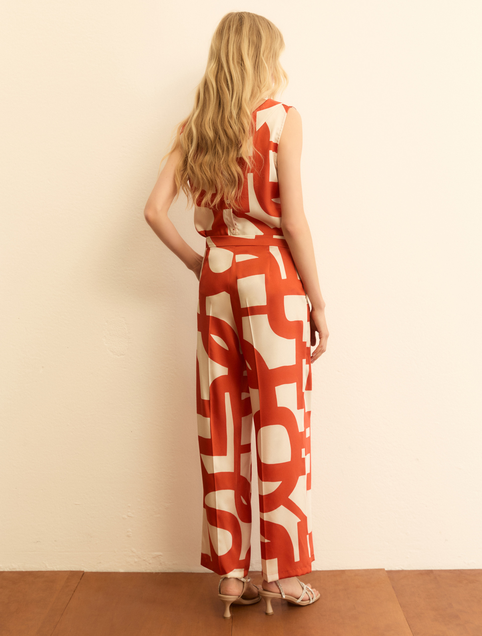 Printed twill trousers - GERANIUM RED - Emme - 3